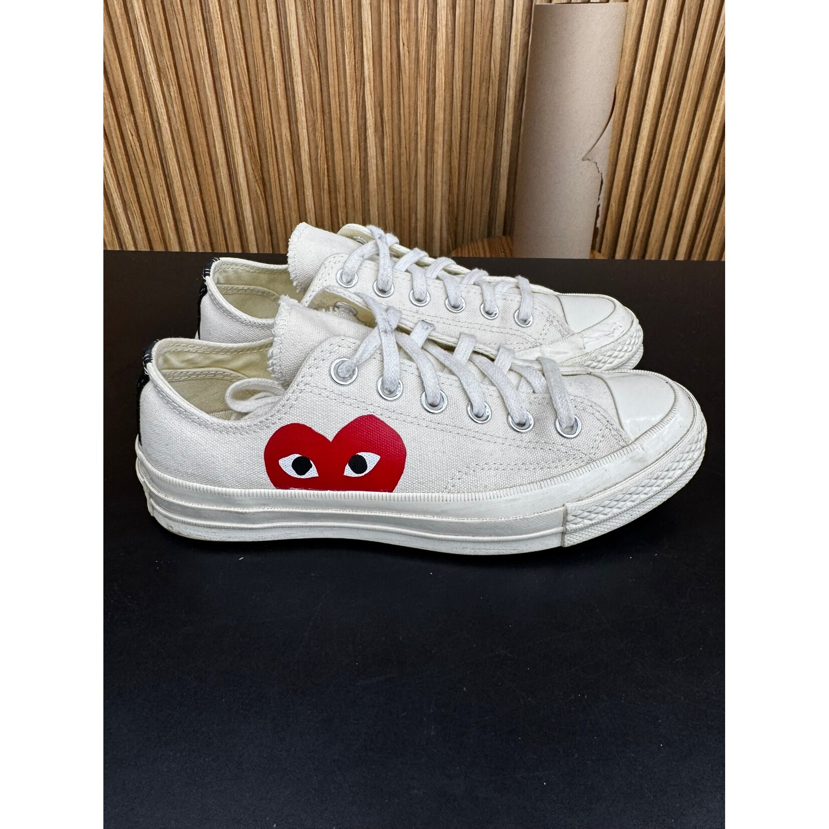 Converse Converse Chuck Taylor All Star 70 Ox Comme des Garcons PLAY White Size 5, PREOWNED NO BOX*