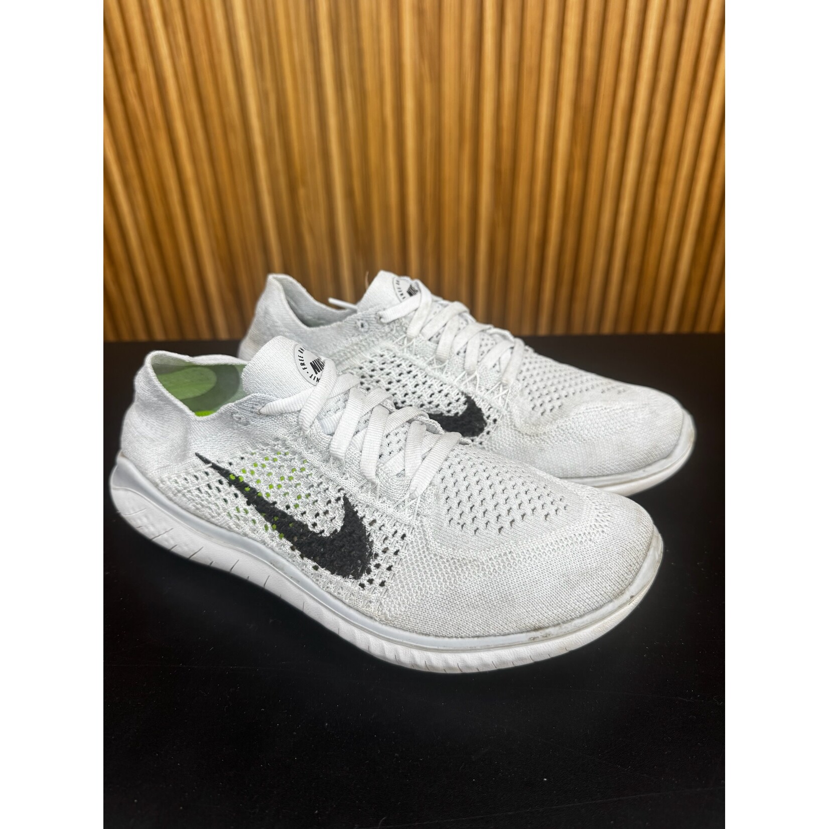 Nike Nike Free RN Flyknit 2018 White Pure Platinum (Women's) Size 7.5W, PREOWNED NO BOX