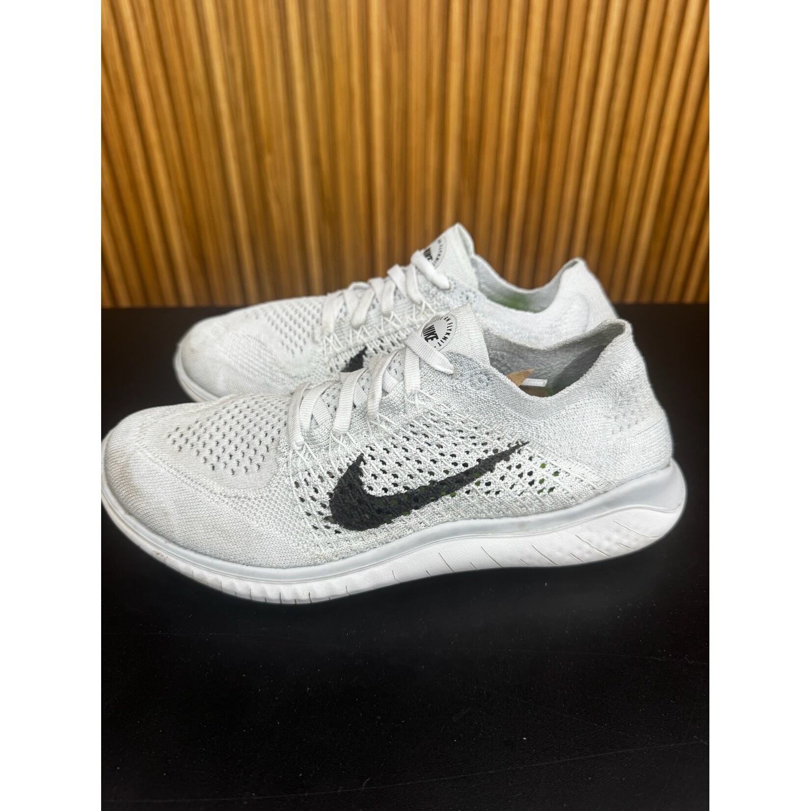 Nike Nike Free RN Flyknit 2018 White Pure Platinum (Women's) Size 7.5W, PREOWNED NO BOX