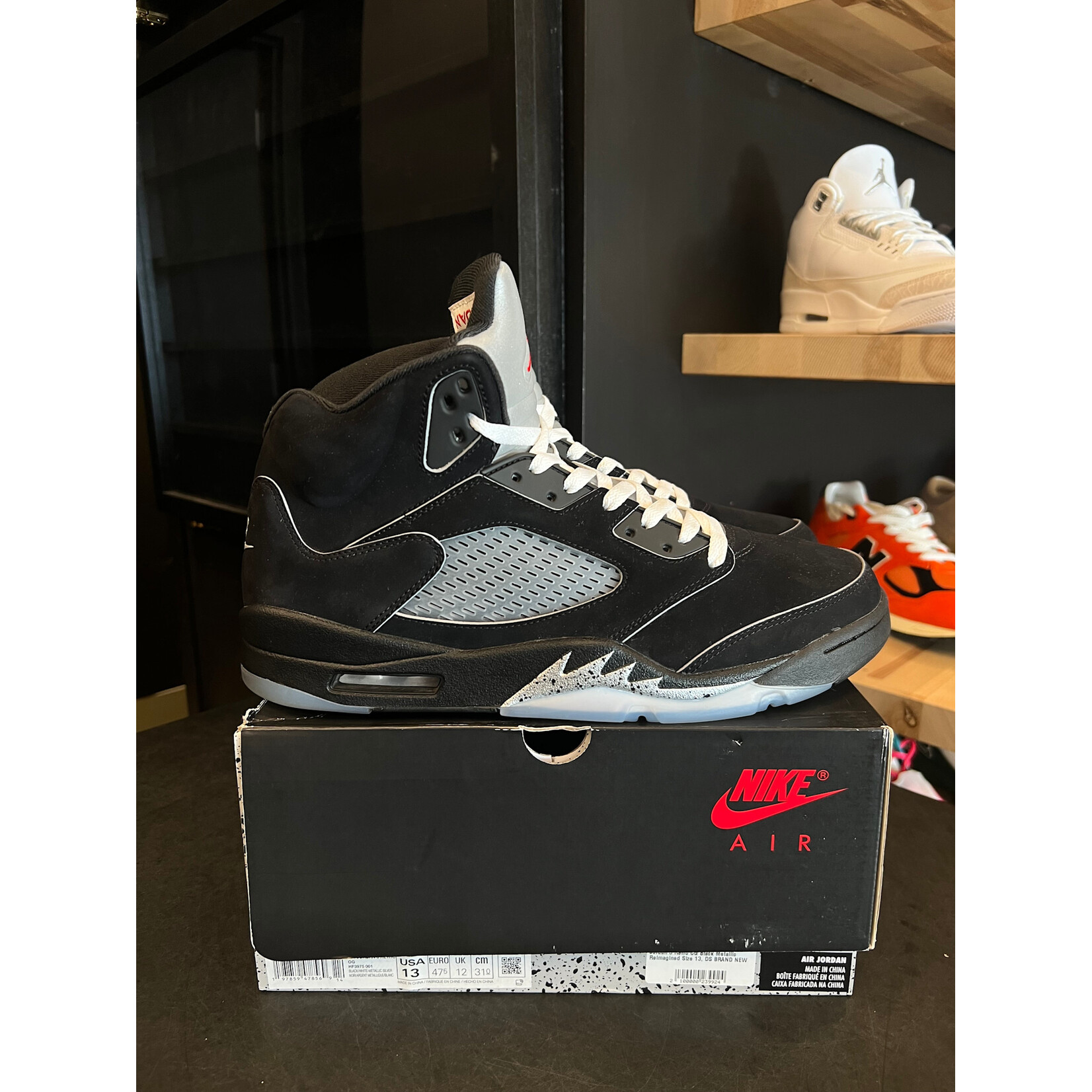 Jordan Jordan 5 Retro OG Black Metallic Reimagined Size 13, PREOWNED