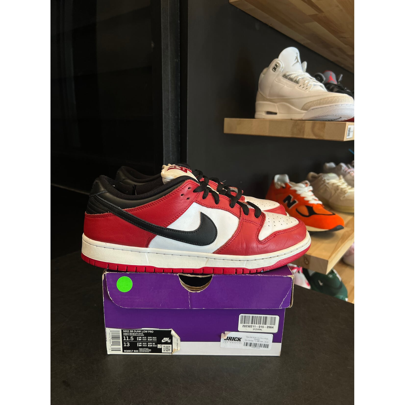 Nike Nike SB Dunk Low Pro J-Pack Chicago Size 11.5, PREOWNED*