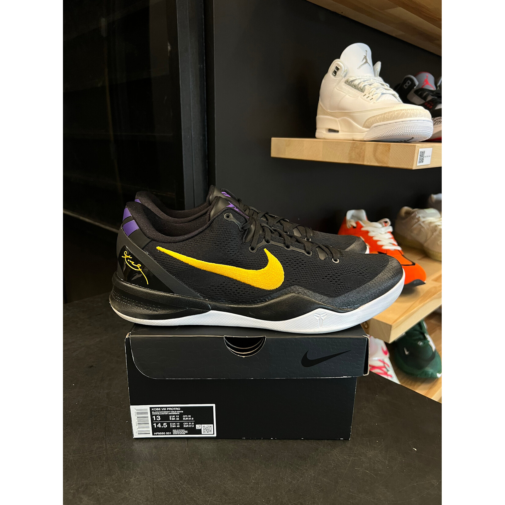 Nike Nike Kobe 8 Protro Lakers Away Size 13, PREOWNED*