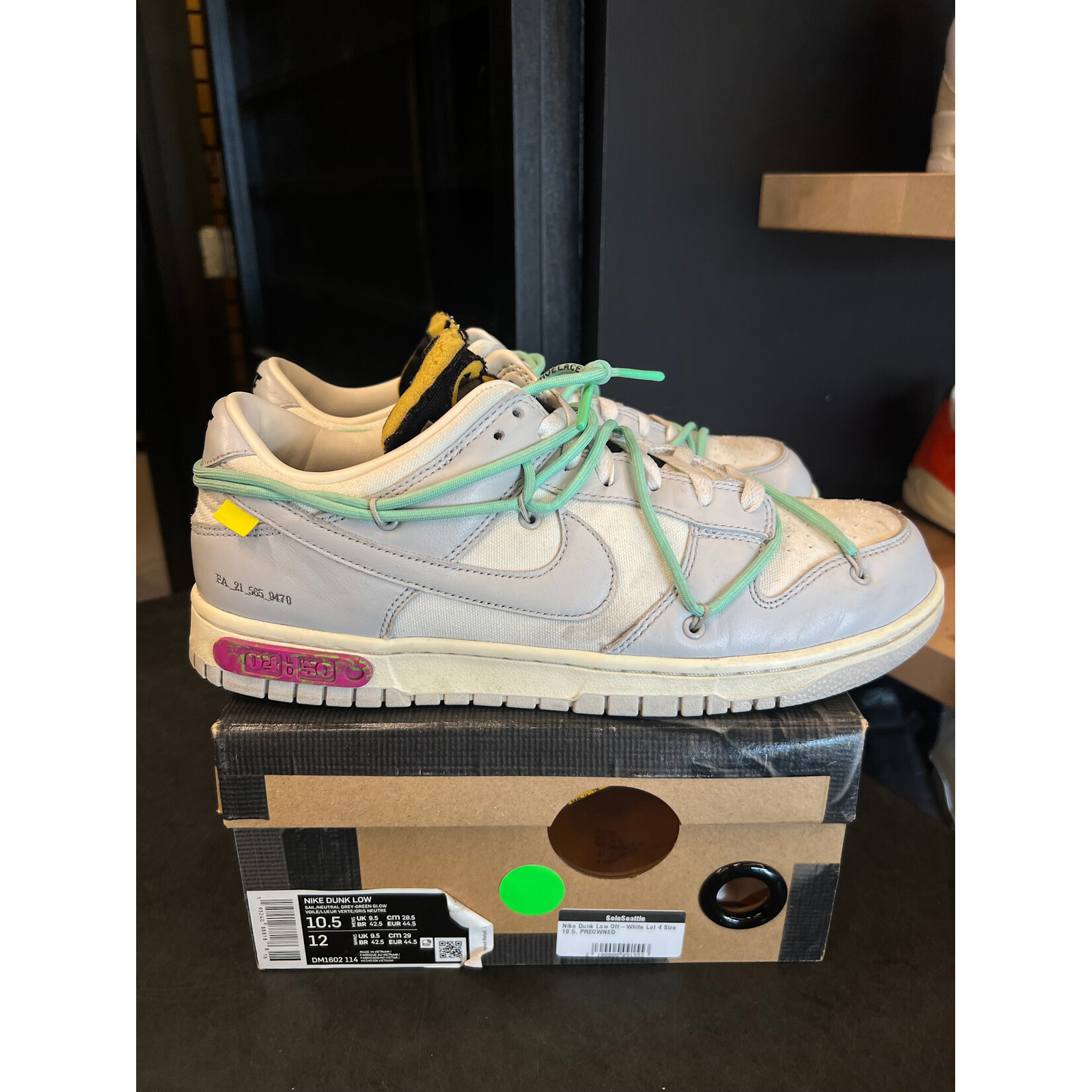 Nike Nike Dunk Low Off-White Lot 4 Size 10.5, PREOWNED*