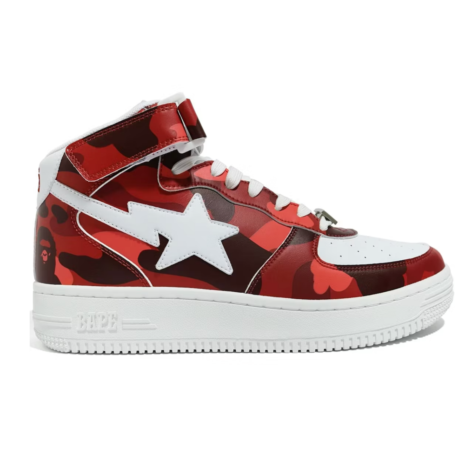 A A Bathing Ape Bape Sta Mid Camo Red Size 9, DS BRAND NEW