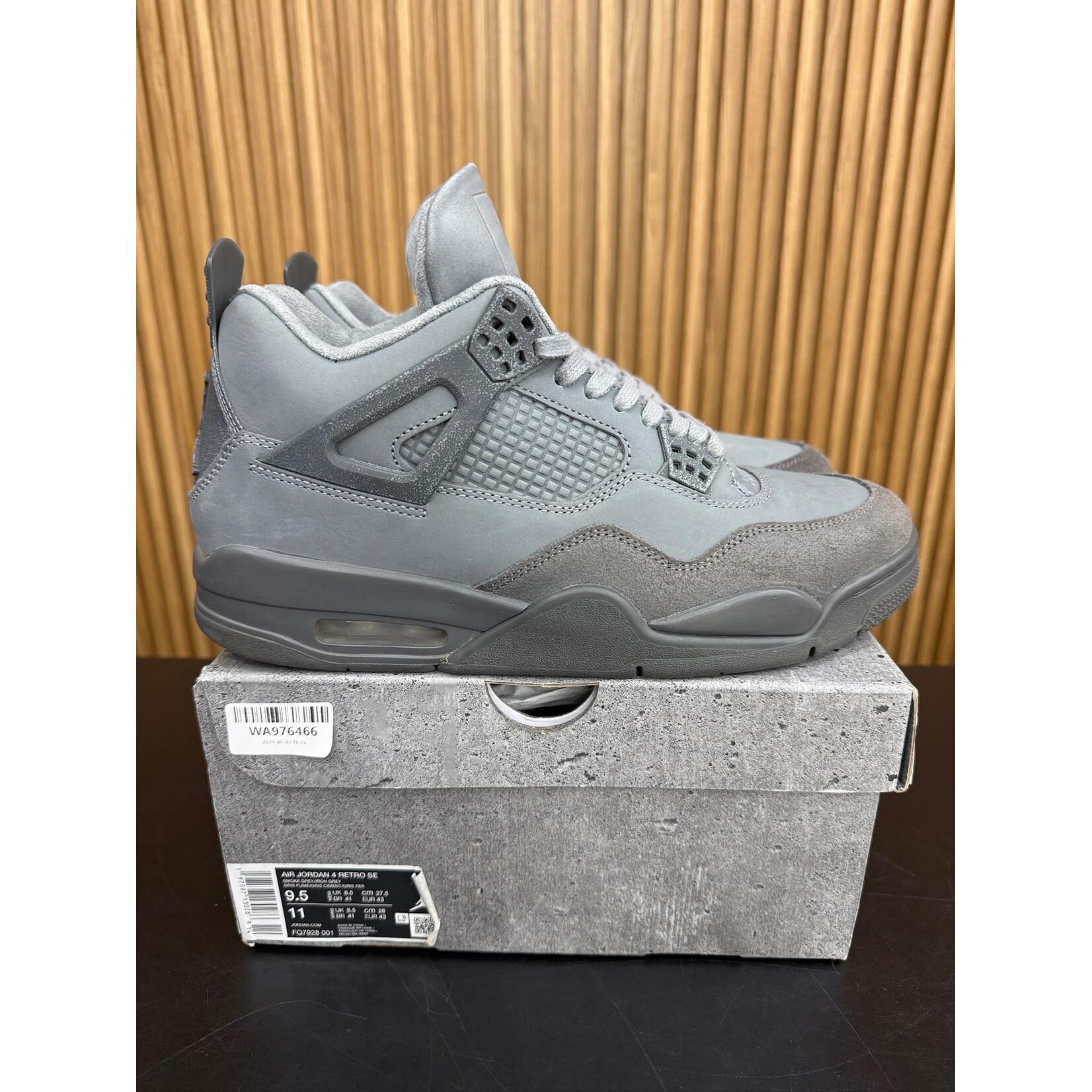 Jordan Jordan 4 Retro SE Paris Olympics Wet Cement Size 9.5, PREOWNED*