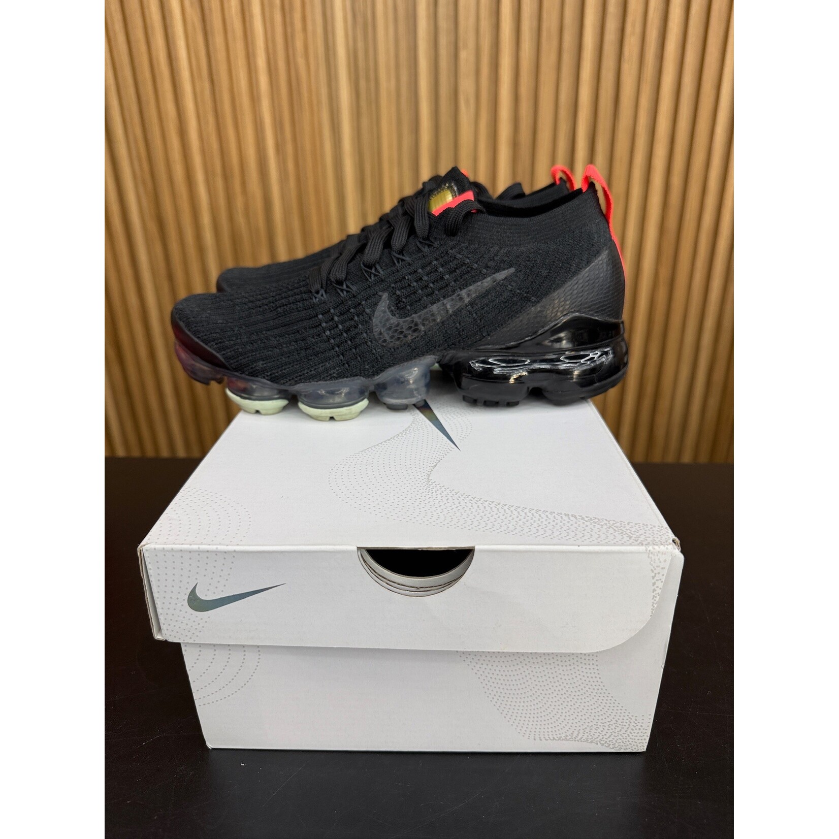Nike Nike Air VaporMax Flyknit 3 Black Snakeskin Size 6, PREOWNED*
