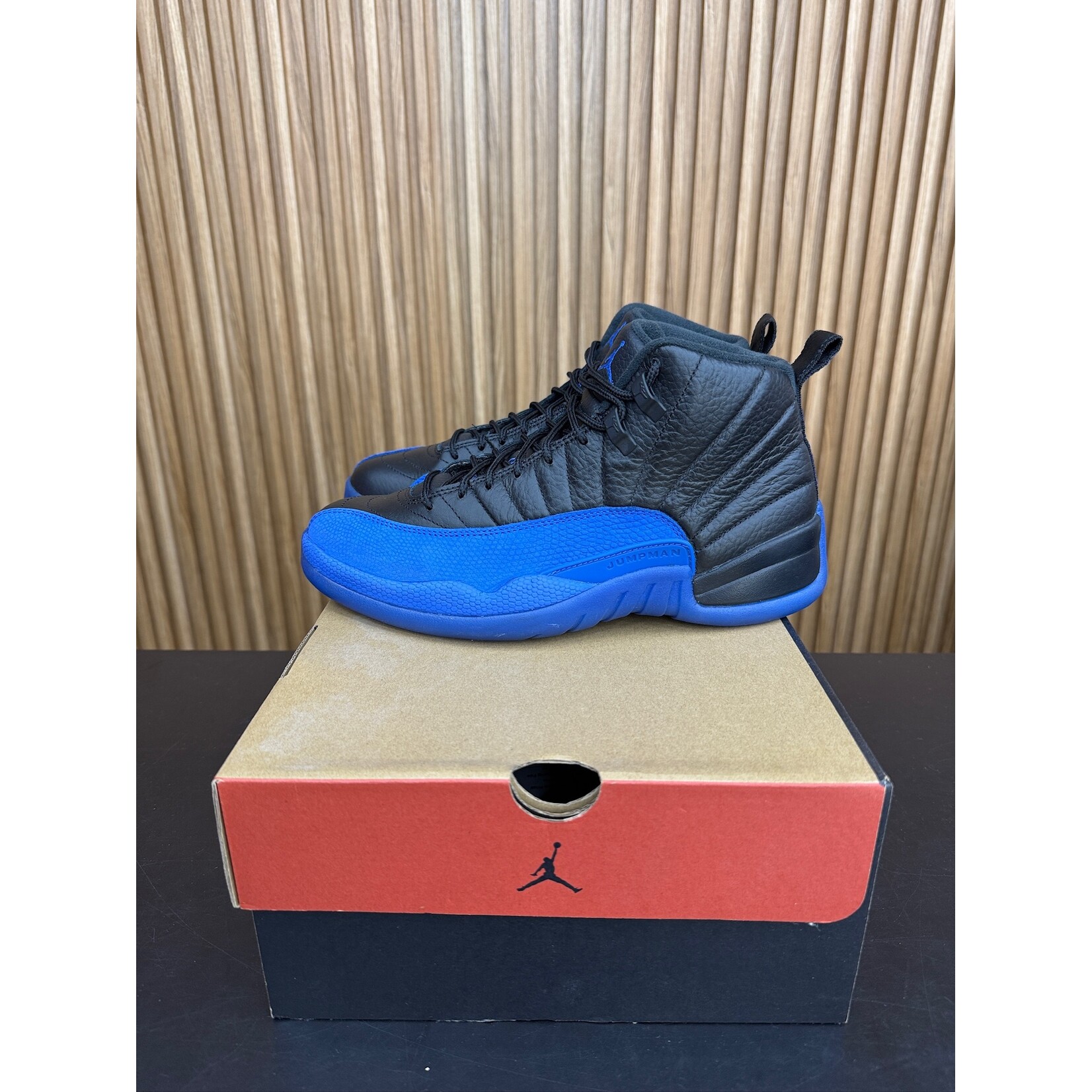 Jordan Jordan 12 Retro Black Game Royal Size 7.5, PREOWNED*