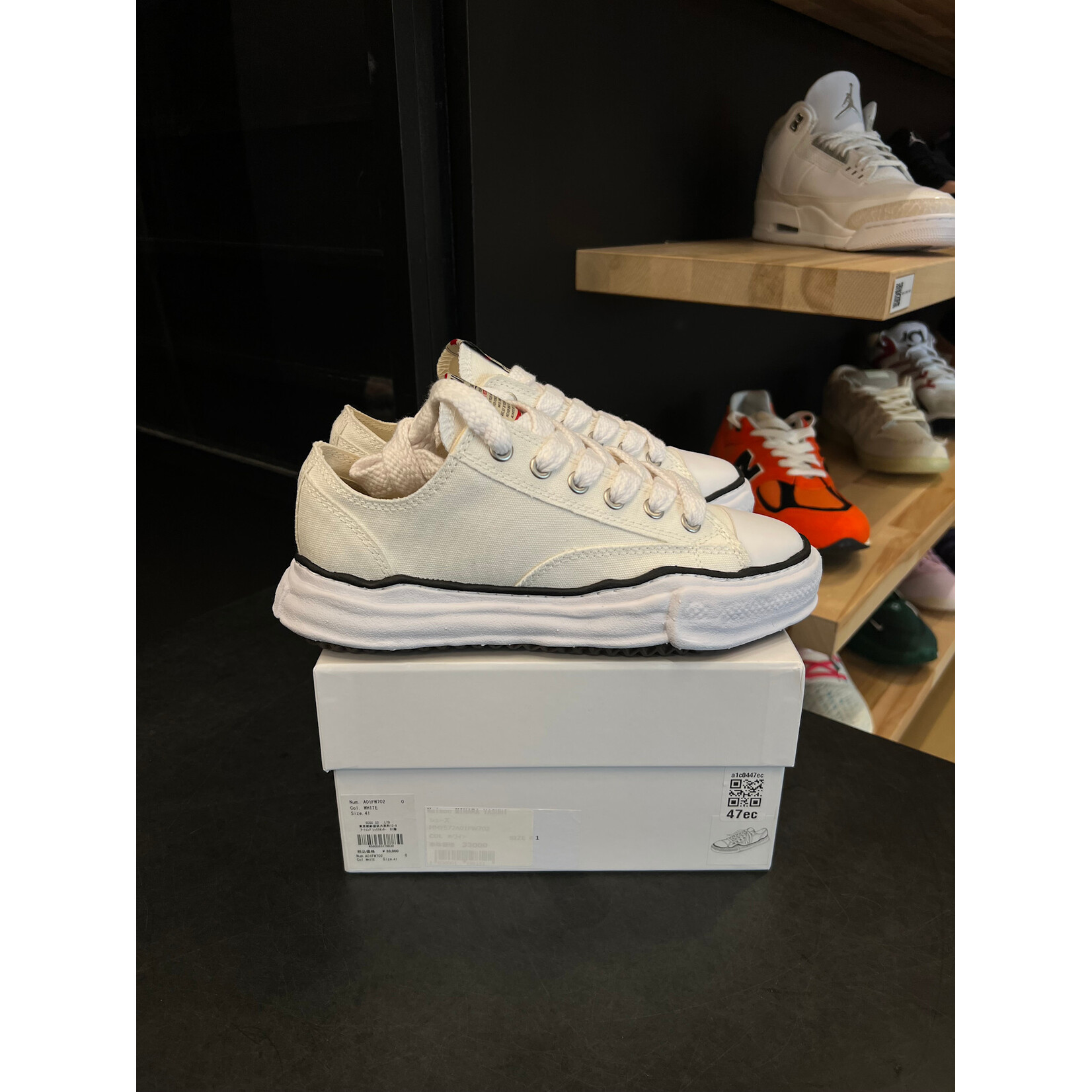 Maison Maison Mihara Yasuhiro Peterson OG Sole Canvas Low White Size 41, PREOWNED