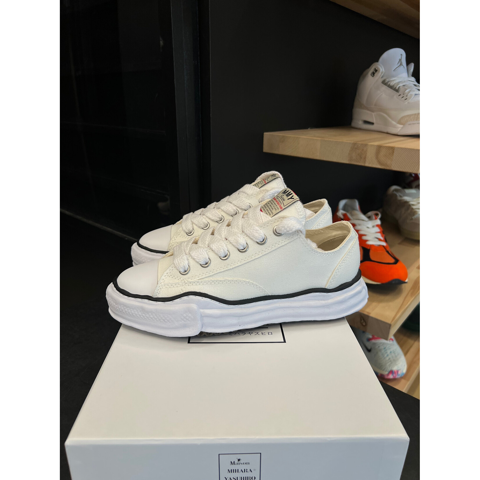 Maison Maison Mihara Yasuhiro Peterson OG Sole Canvas Low White Size 41, PREOWNED