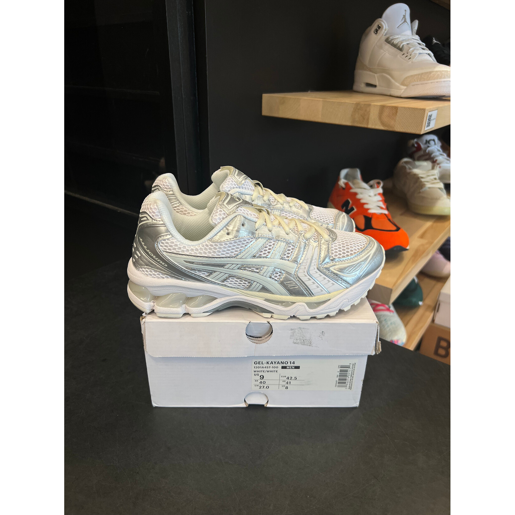 ASICS ASICS Gel-Kayano 14 JJJJound Silver White Size 9, PREOWNED*