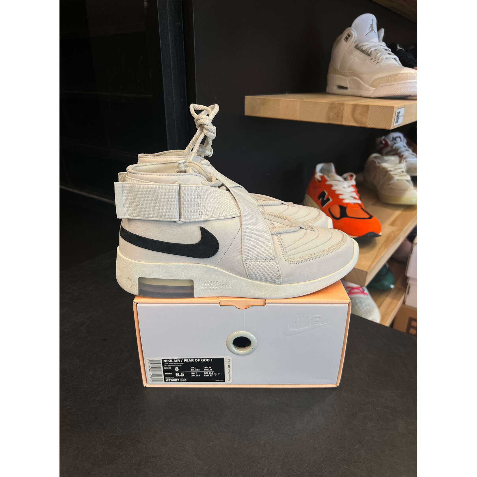 Nike Nike Air Fear Of God 1 SA Light Bone Black Size 10.5, PREOWNED*