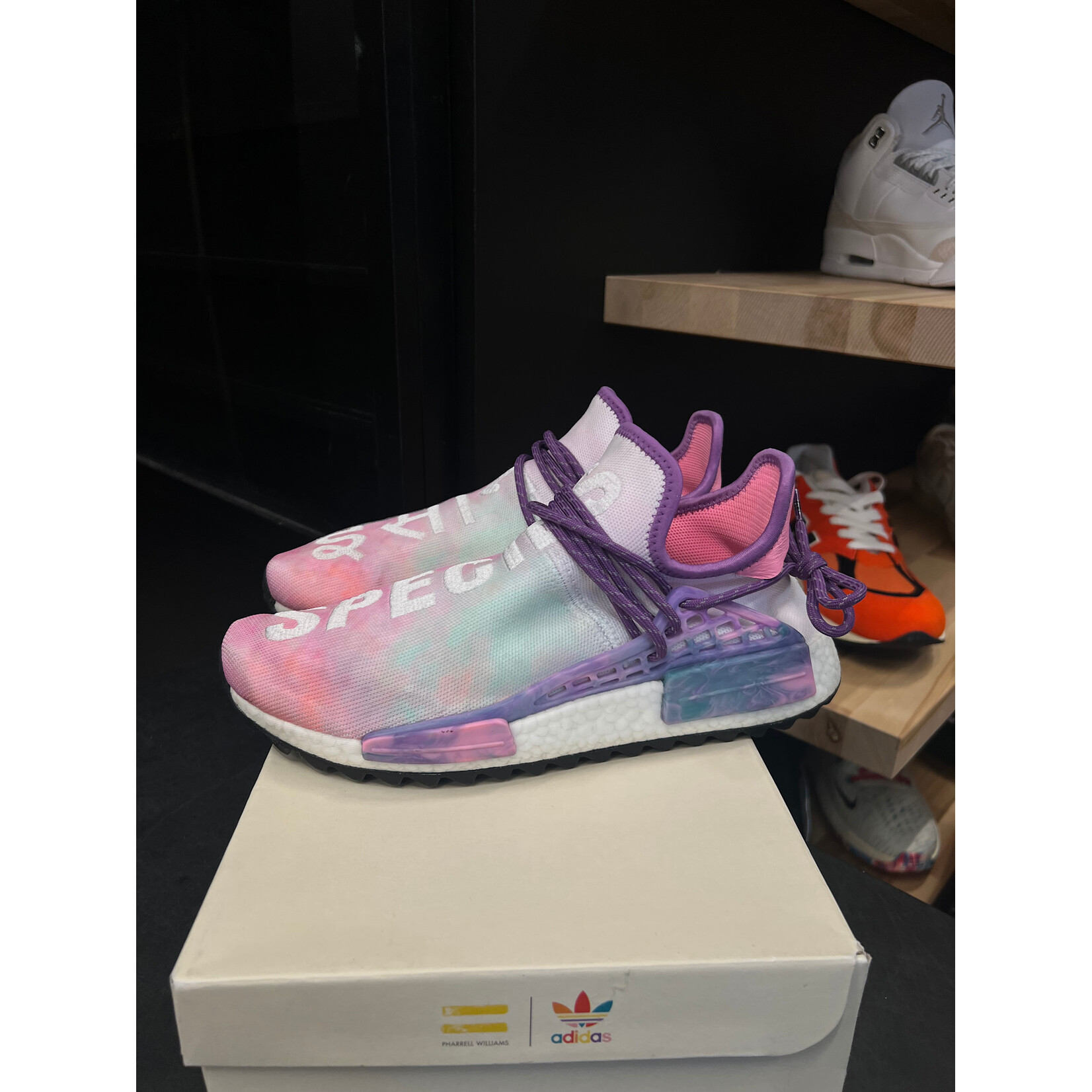 Adidas adidas Human Race NMD Pharrell Holi Festival (Pink Glow) Size 10, PREOWNED*