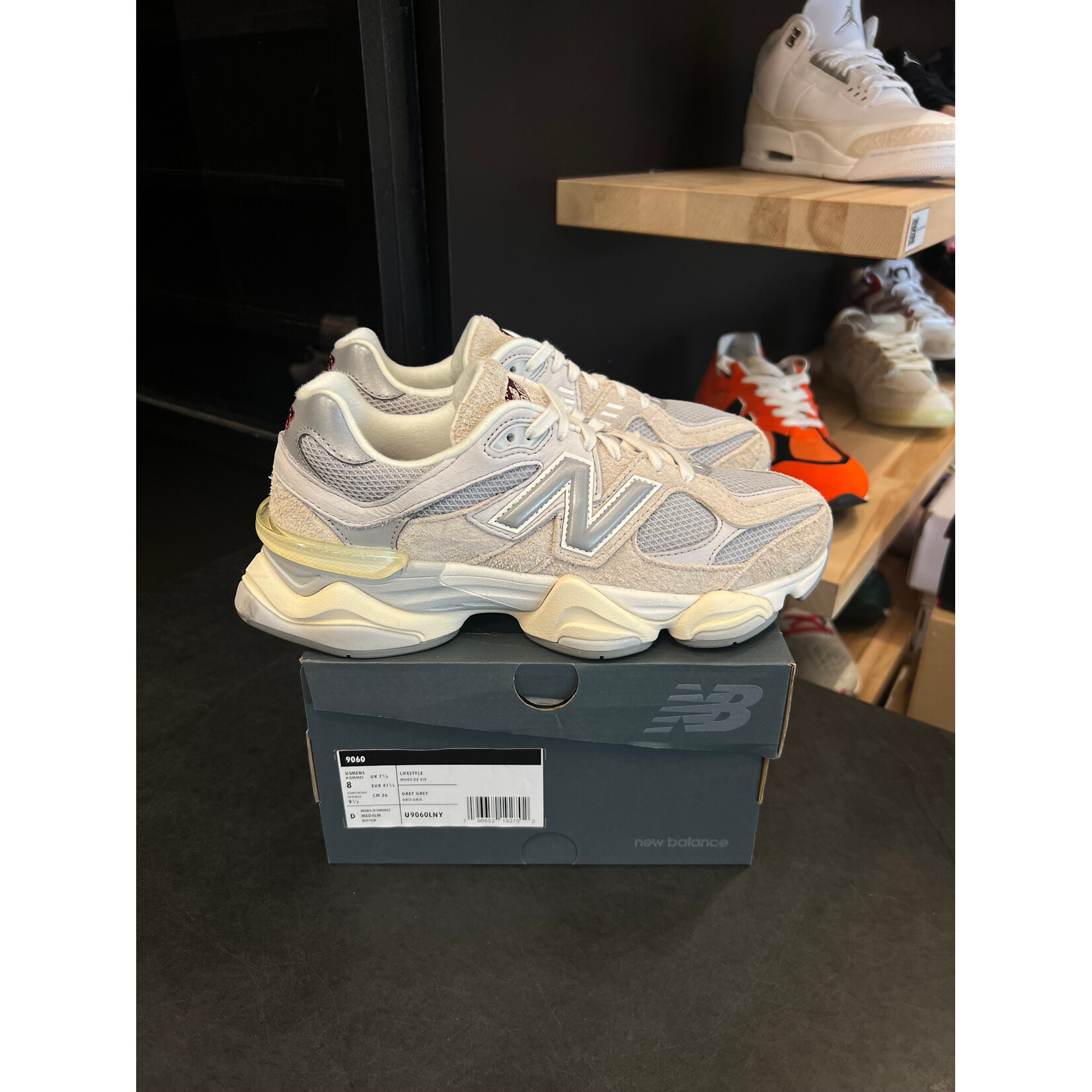 New New Balance 9060 Lunar New Year Timberwolf Grey Size 8, PREOWNED*