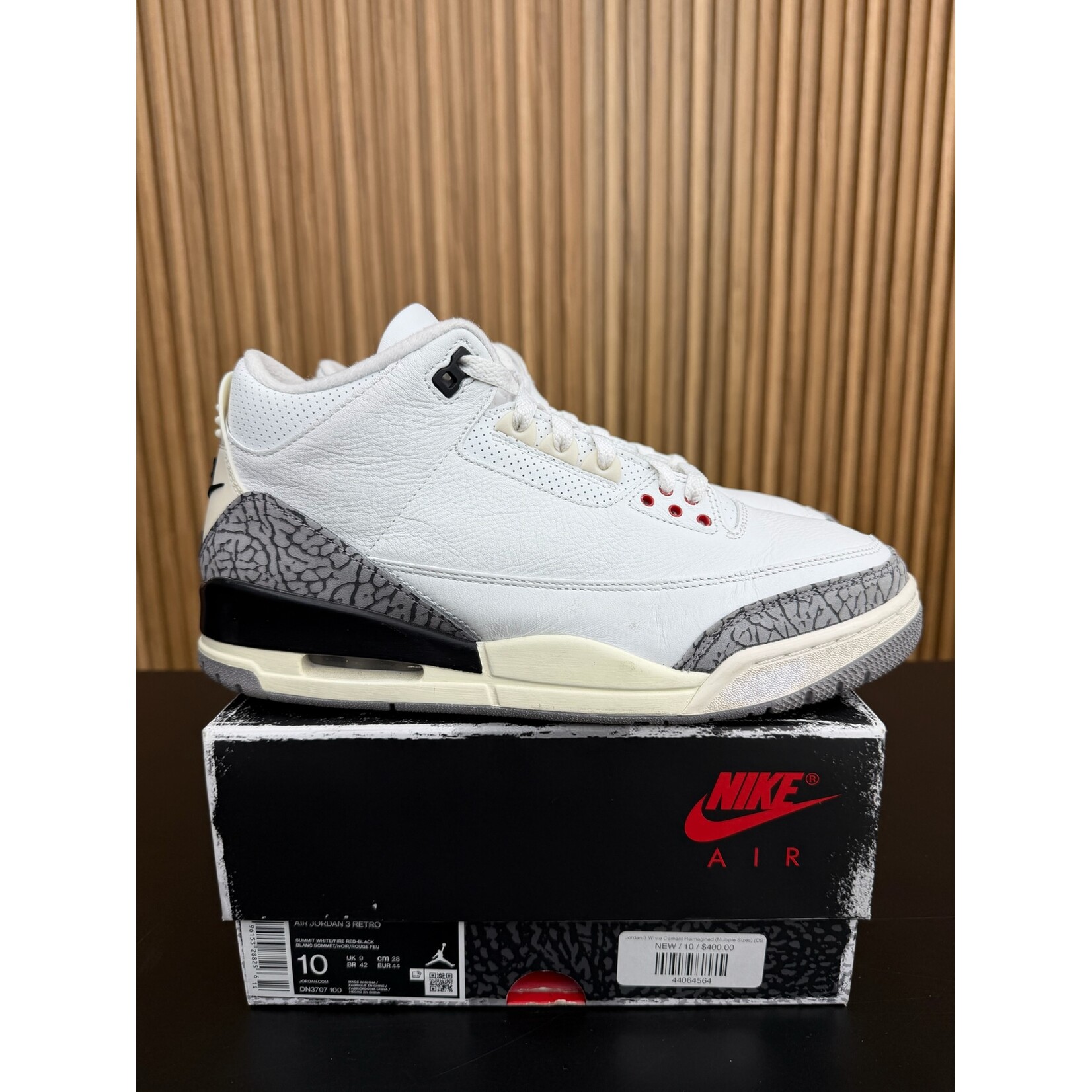 Jordan Jordan 3 Retro White Cement Reimagined Size 10, PREOWNED*