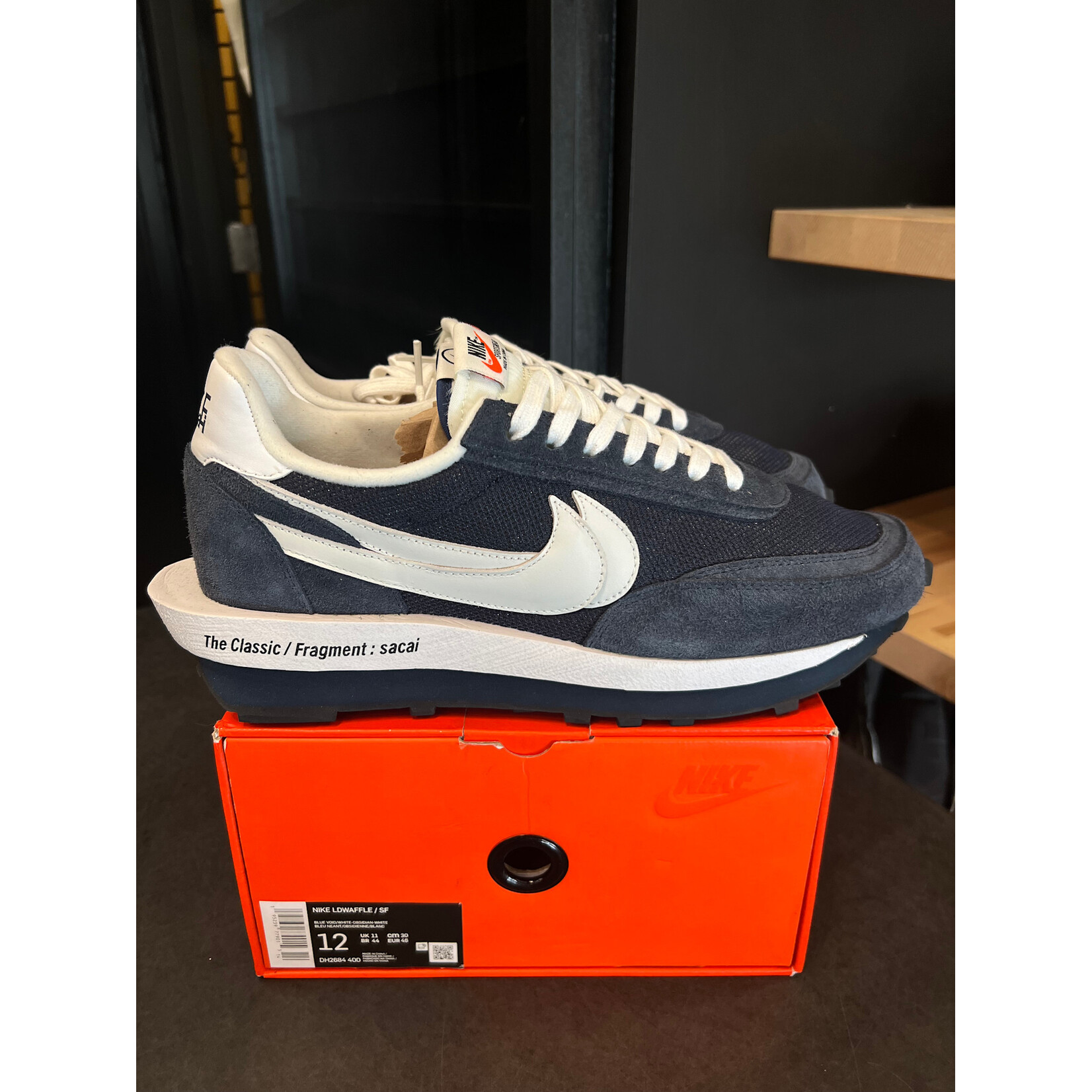 Nike Nike LD Waffle SF sacai Fragment Blue Void Size 12, PREOWNED*