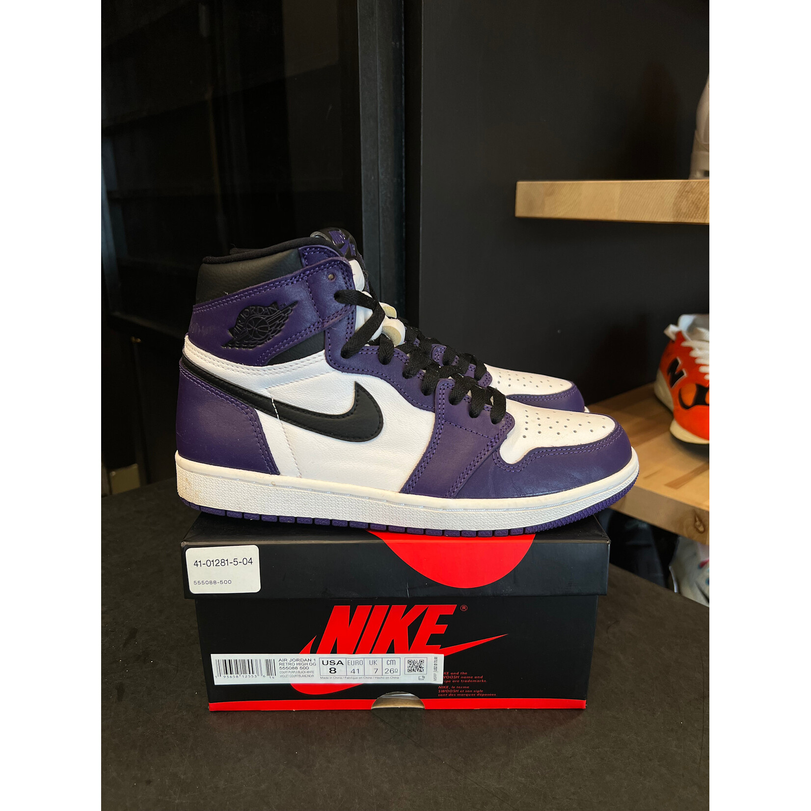 Jordan Jordan 1 Retro High Court Purple White Size 8, PREOWNED*