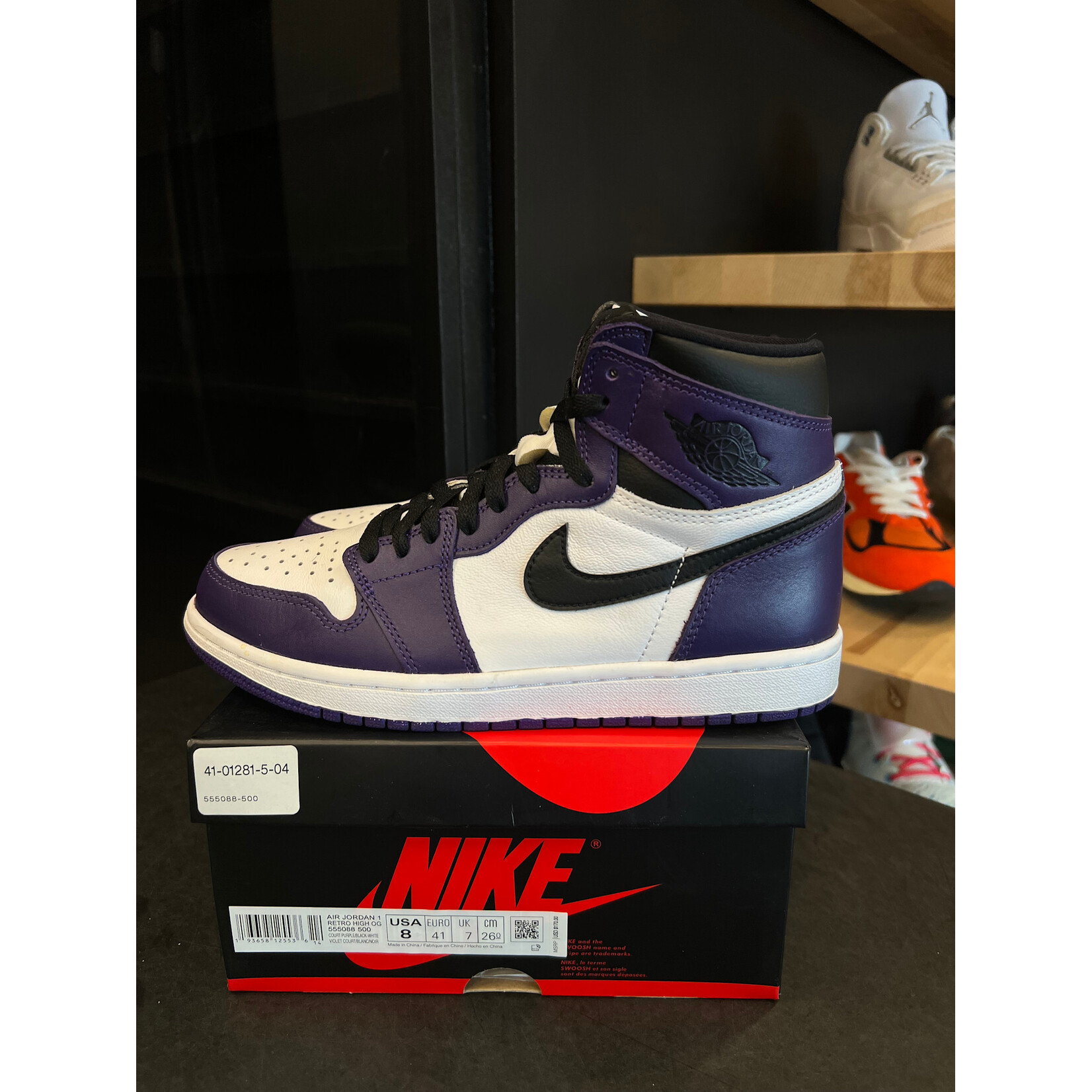 Jordan Jordan 1 Retro High Court Purple White Size 8, PREOWNED*
