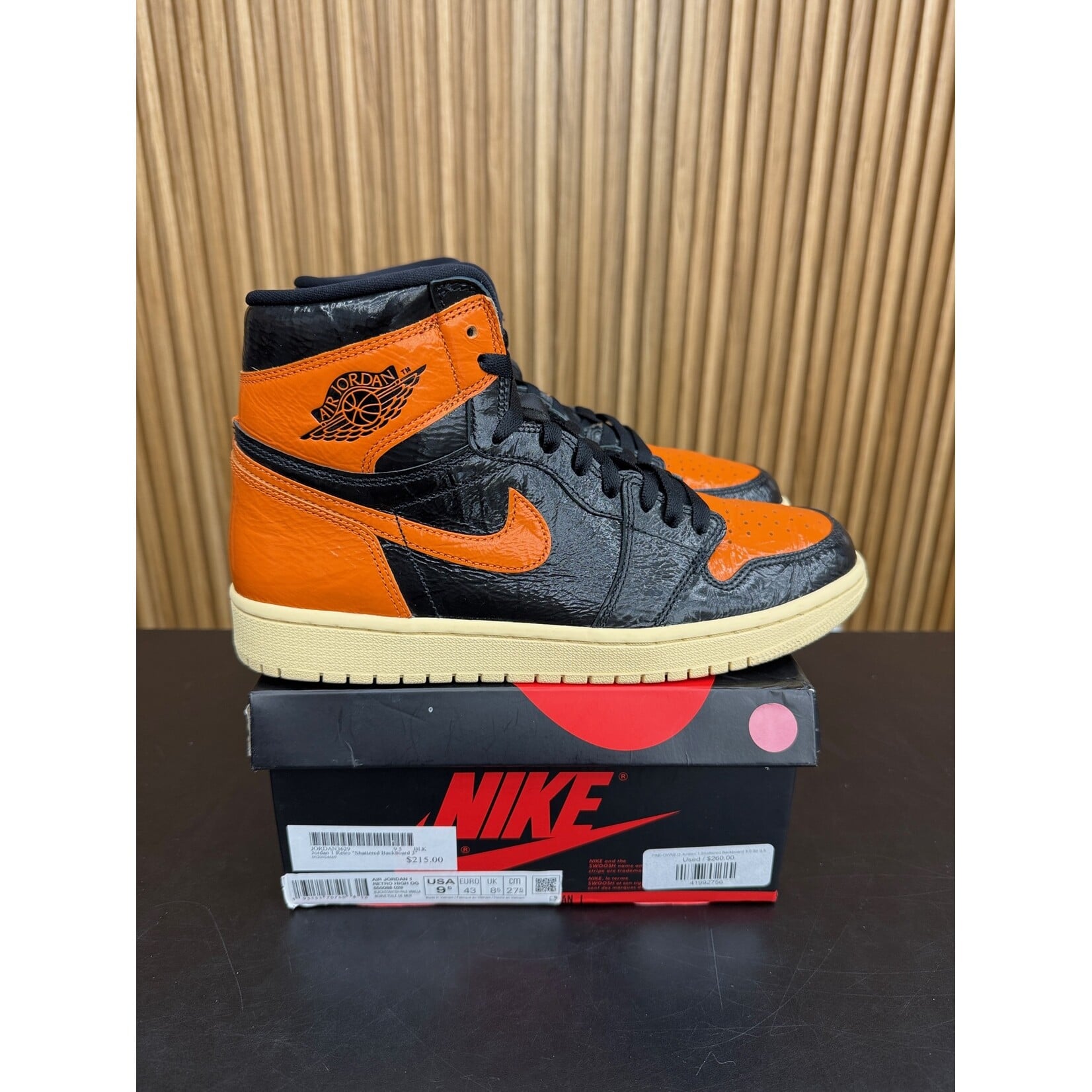 Jordan Jordan 1 Retro High Shattered Backboard 3.0 Size 9.5, PREOWNED*