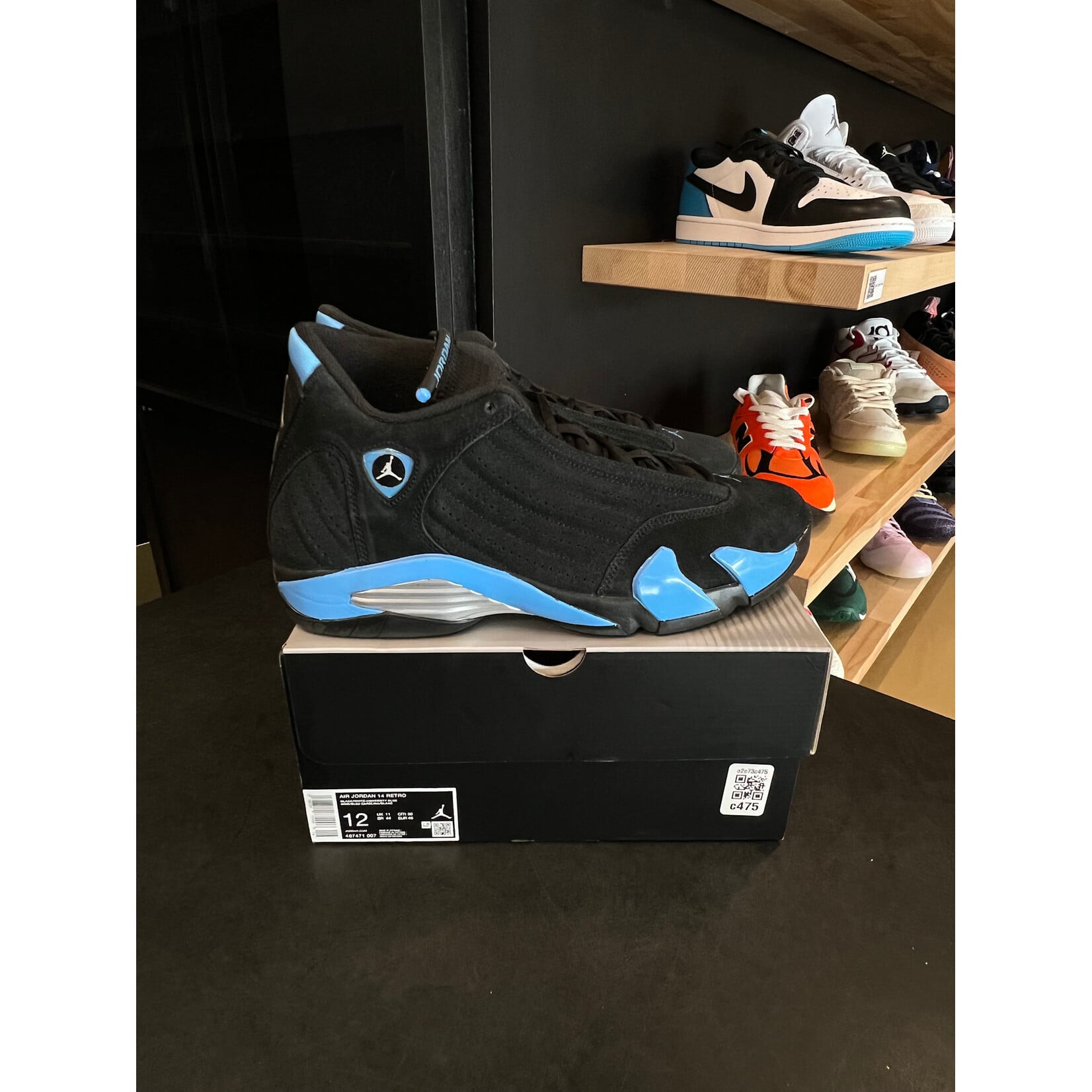 Jordan Jordan 14 Retro Black University Blue (2026) Size 12, PREOWNED*