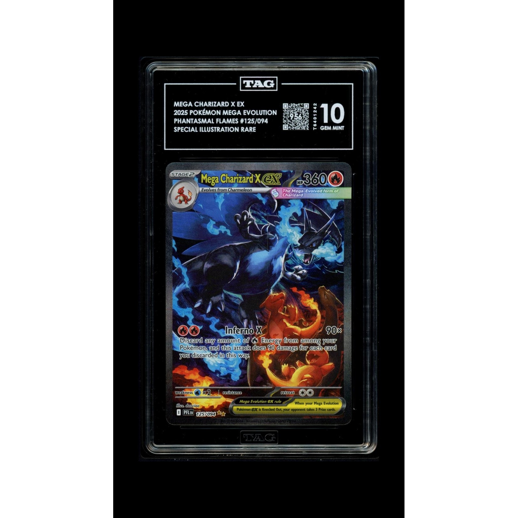 2025 Pokémon Phantasmal Flames Mega Charizard X ex SIR #125/094 TAG 10