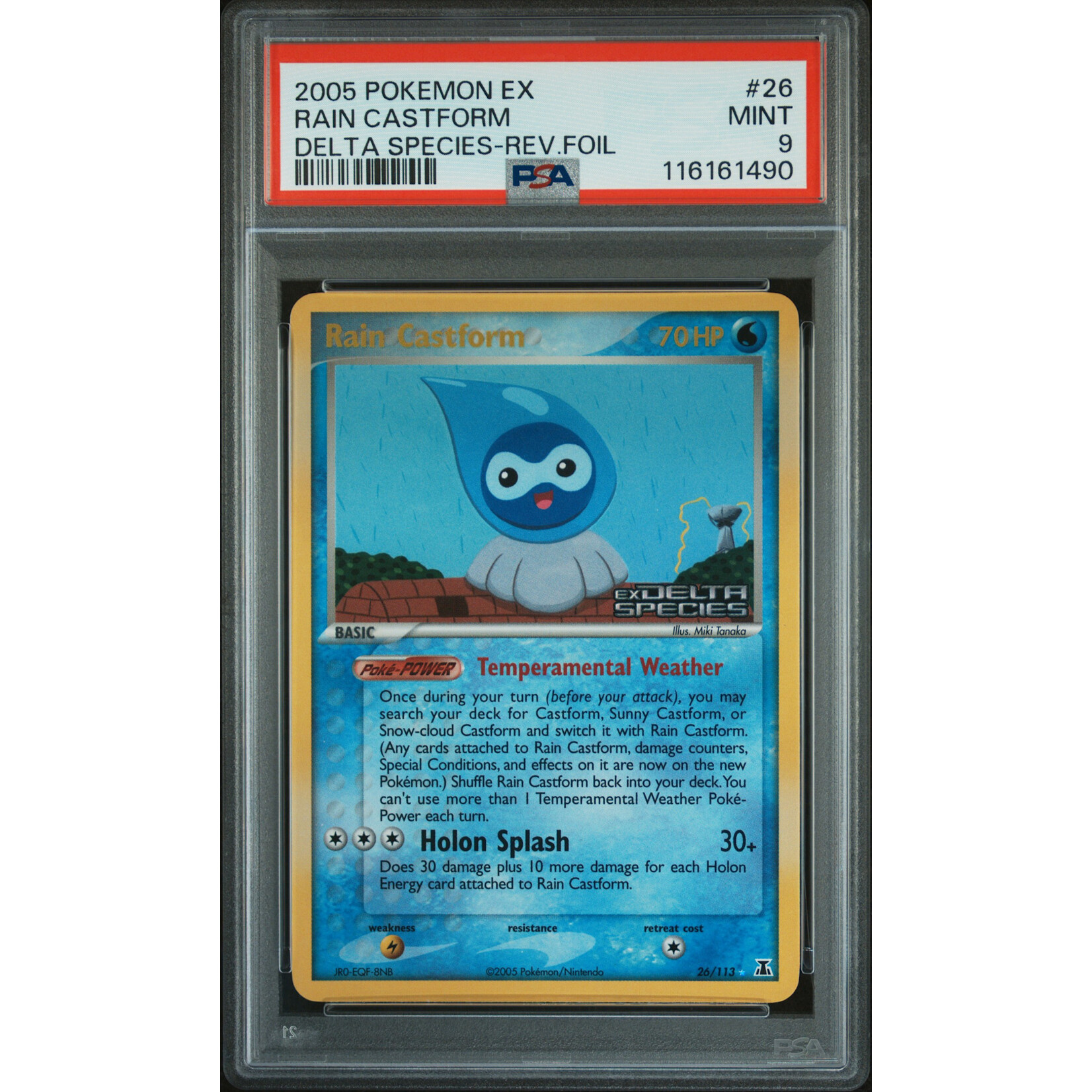 2005 Pokémon EX Delta Species Rain Castform Reverse Foil #26 PSA 9