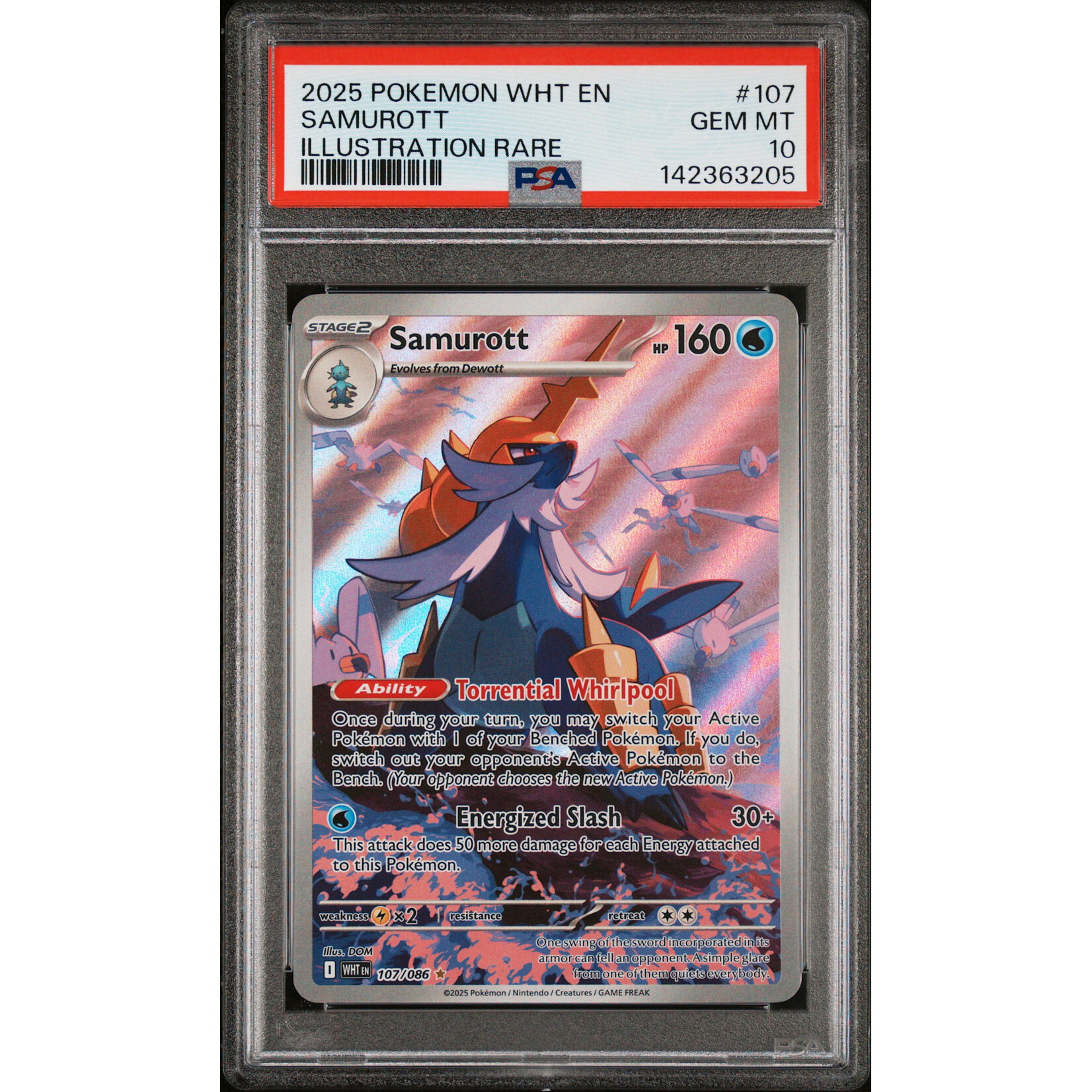 2025 Pokémon White Flare Samurott Illustration Rare #107 PSA 10