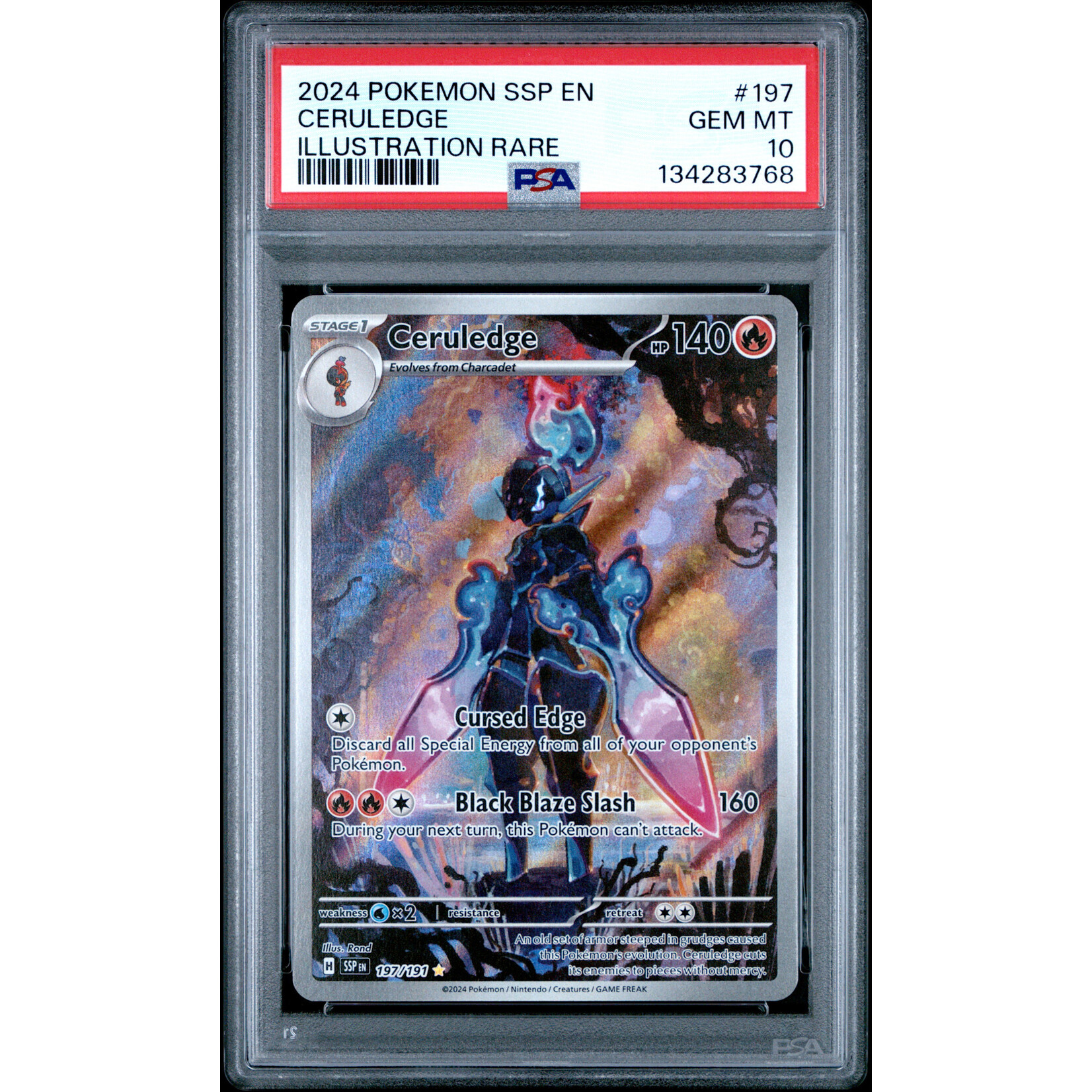 2024 Pokémon Surging Sparks Ceruledge Illustration Rare #197 PSA 10