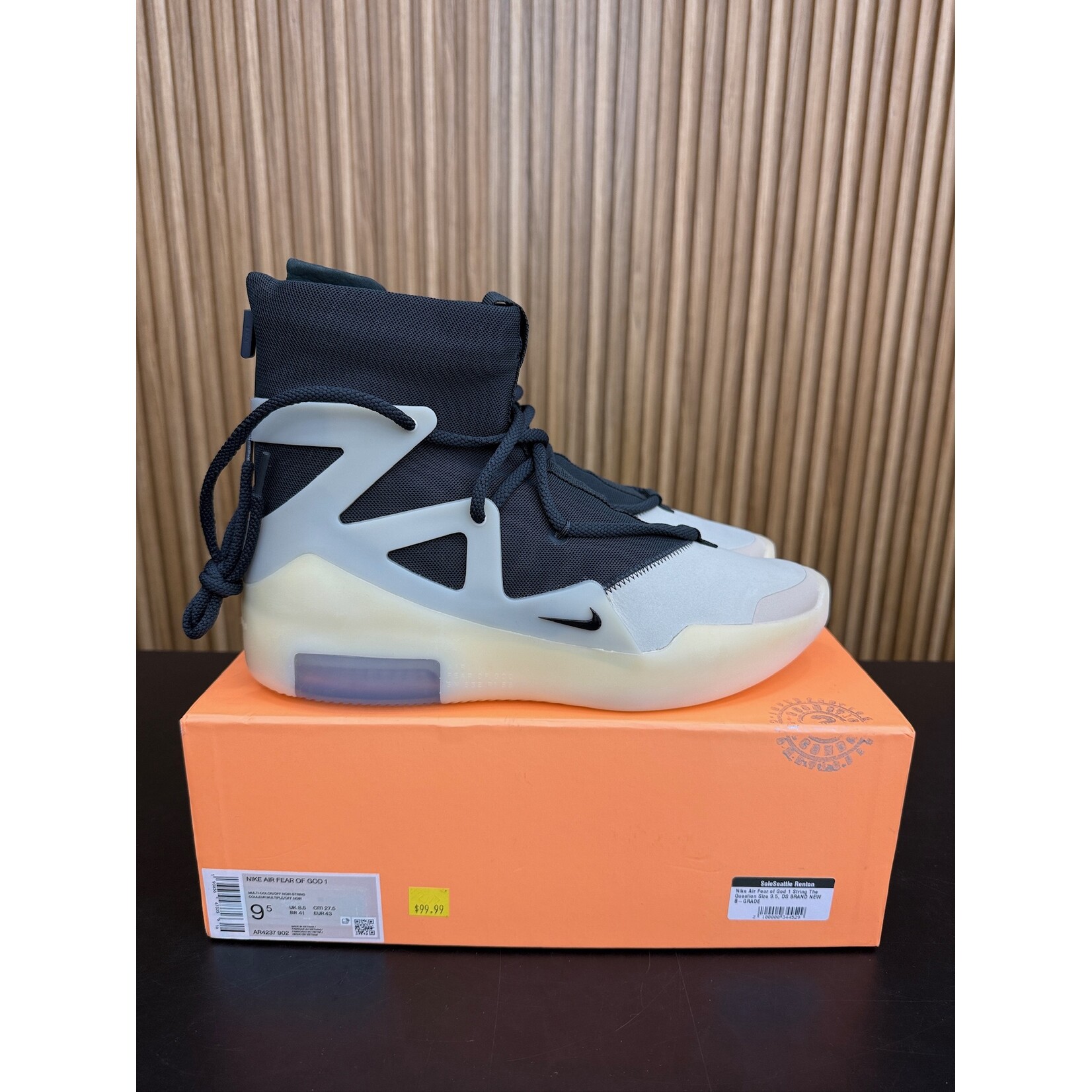 Nike Nike Air Fear of God 1 String The Question Size 9.5, DS BRAND NEW B-GRADE