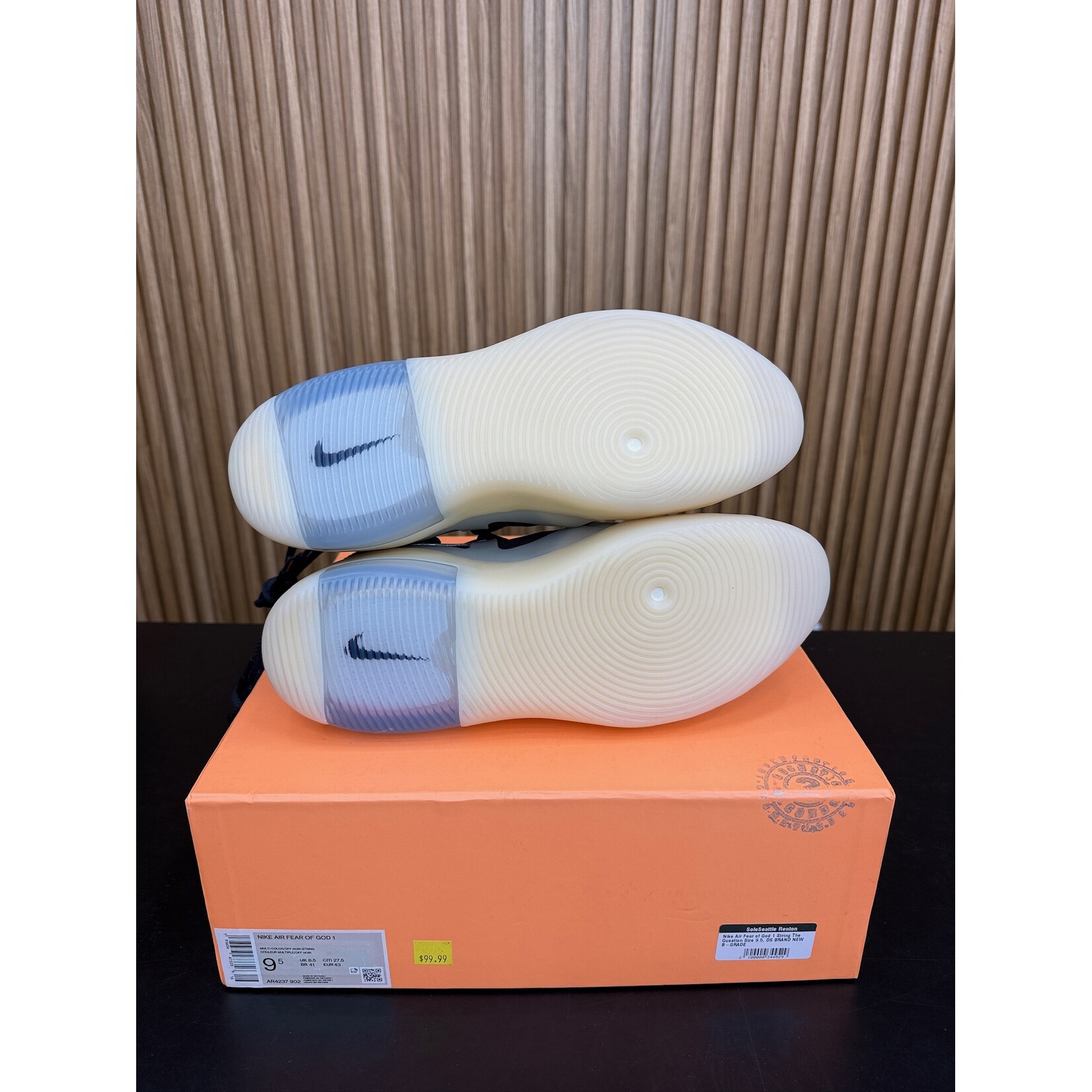Nike Nike Air Fear of God 1 String The Question Size 9.5, DS BRAND NEW B-GRADE