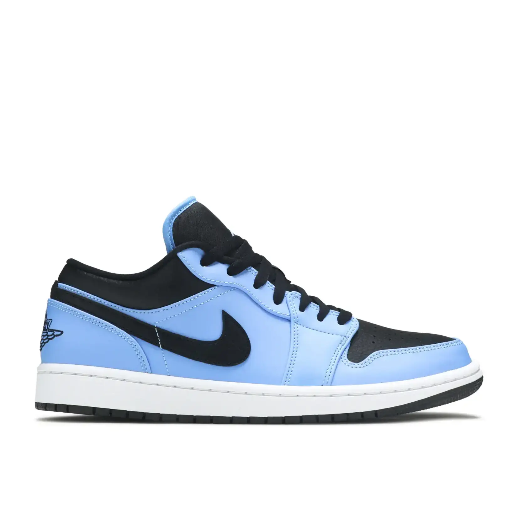 Jordan Jordan 1 Low Black University Blue Size 12, DS BRAND NEW DAMAGED LID