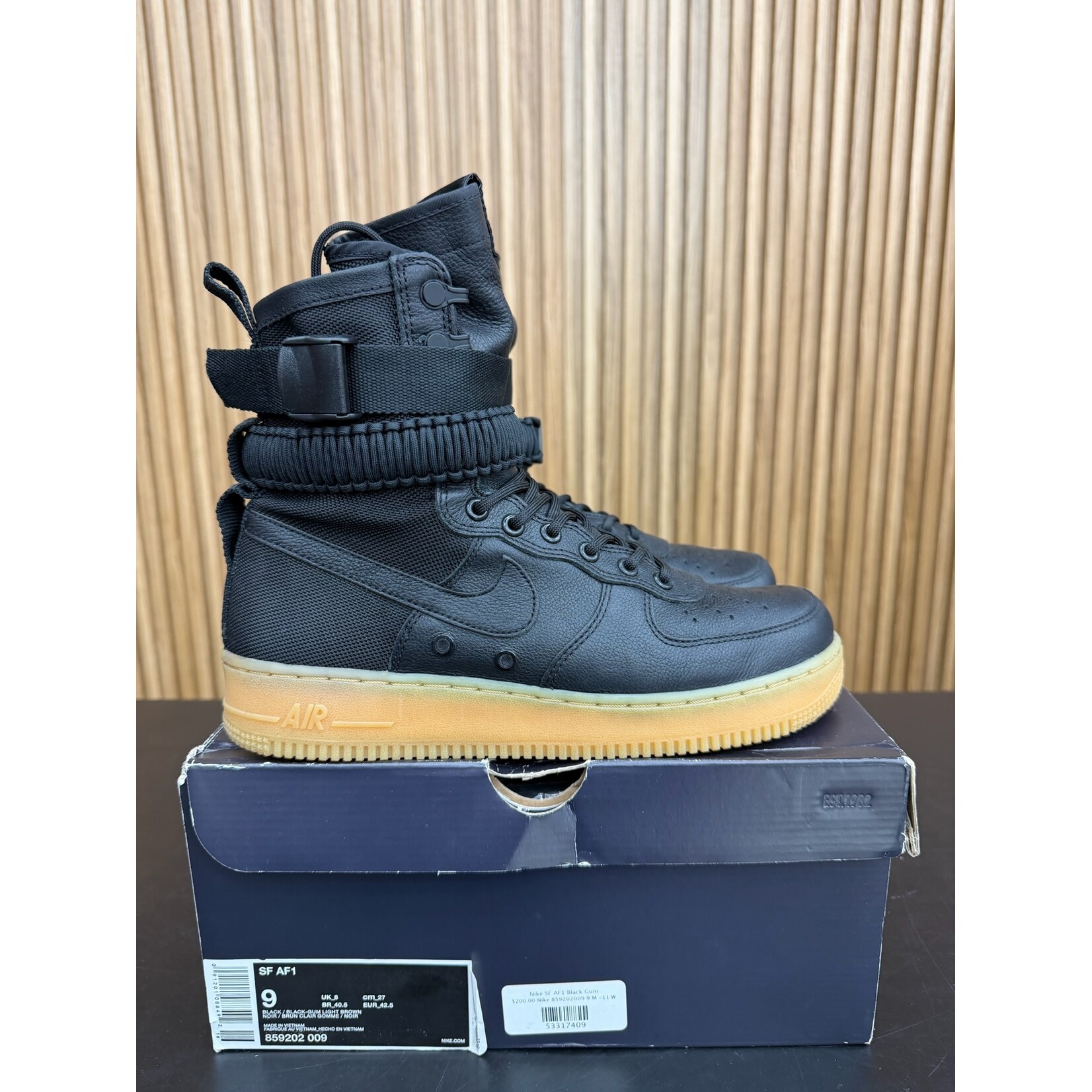 Nike Nike SF Air Force 1 Black Gum Size 9, PREOWNED