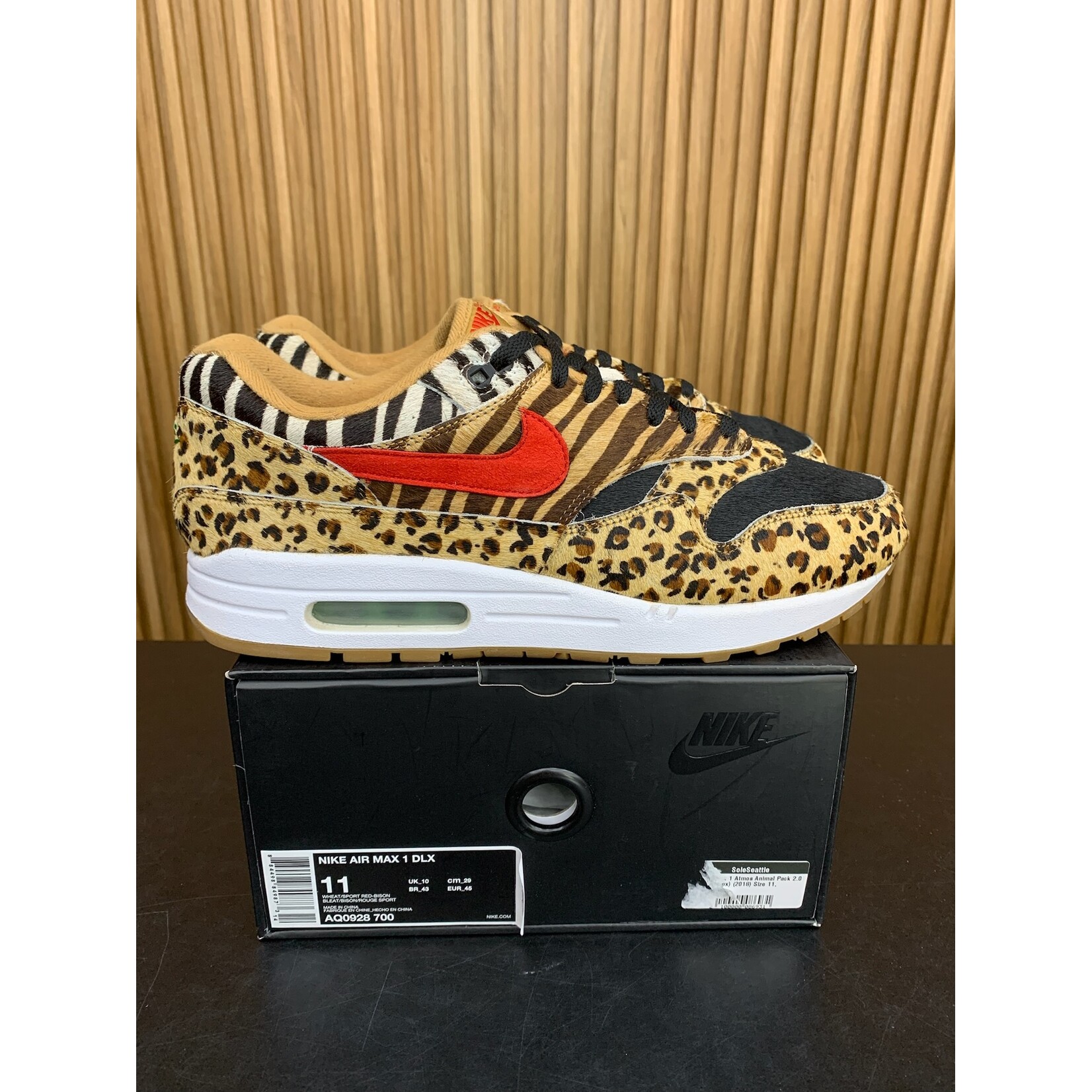 Nike Nike Air Max 1 atmos Animal Pack 2.0 (All Black Box) (2018) Size 11, PREOWNED