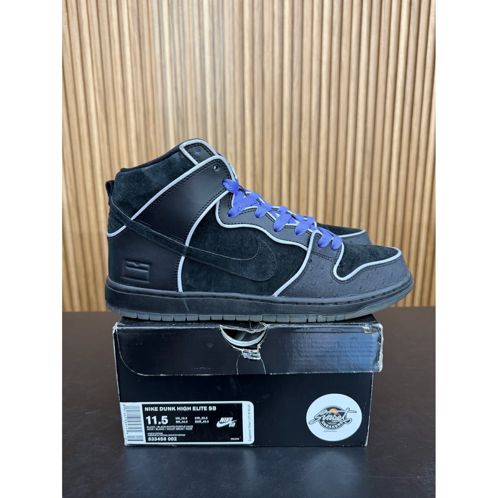 Nike Nike SB Dunk High Black Purple Box Size 11.5, PREOWNED