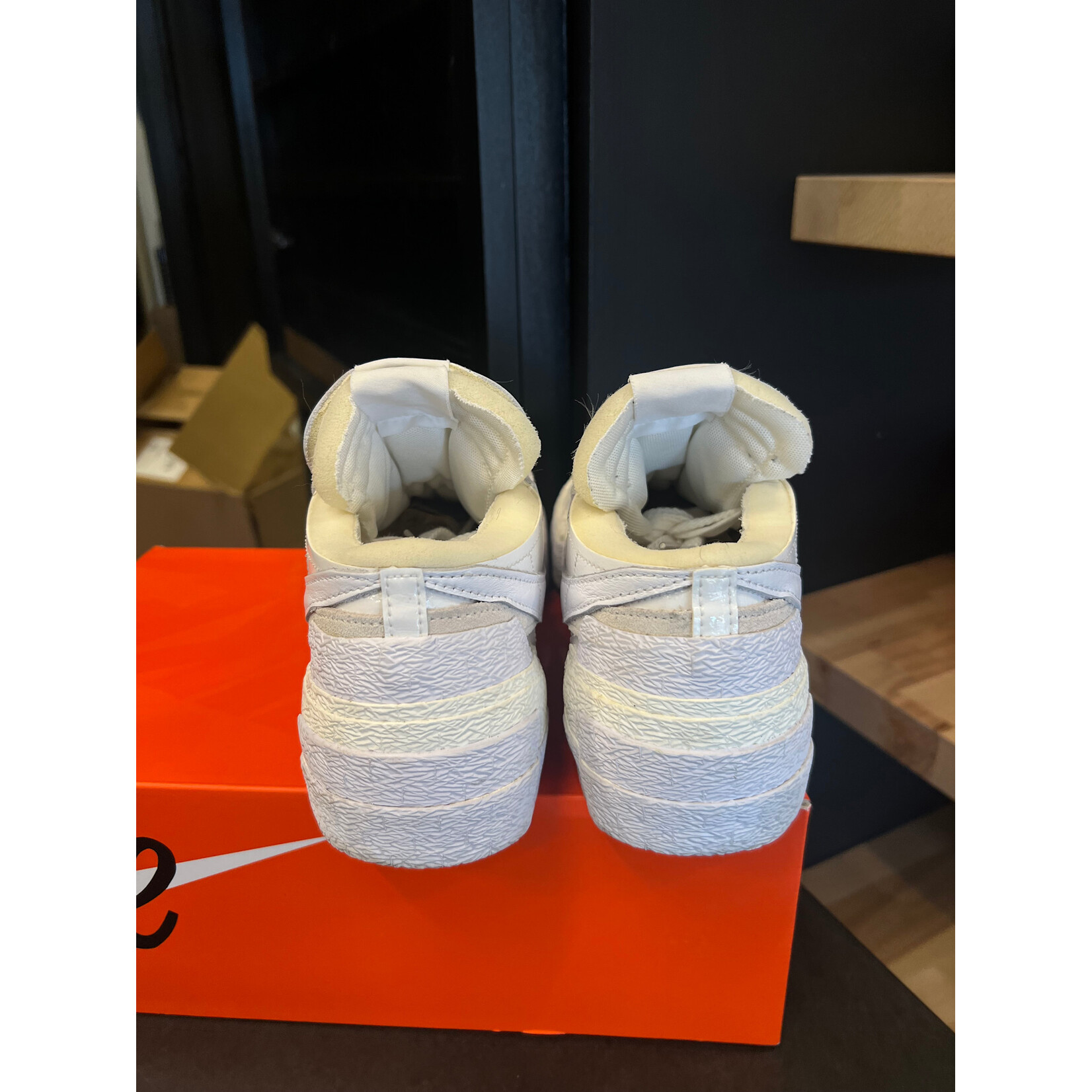 Nike Nike Blazer Low sacai White Patent Leather Size 8.5, PREOWNED*