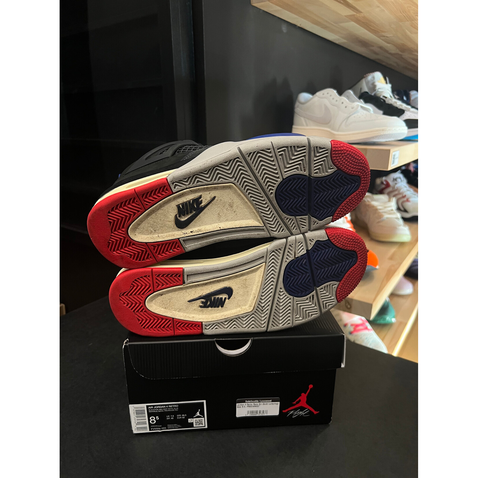 Jordan Jordan 4 Retro Rare Air (Gold Lettering) Size 8.5, PREOWNED*