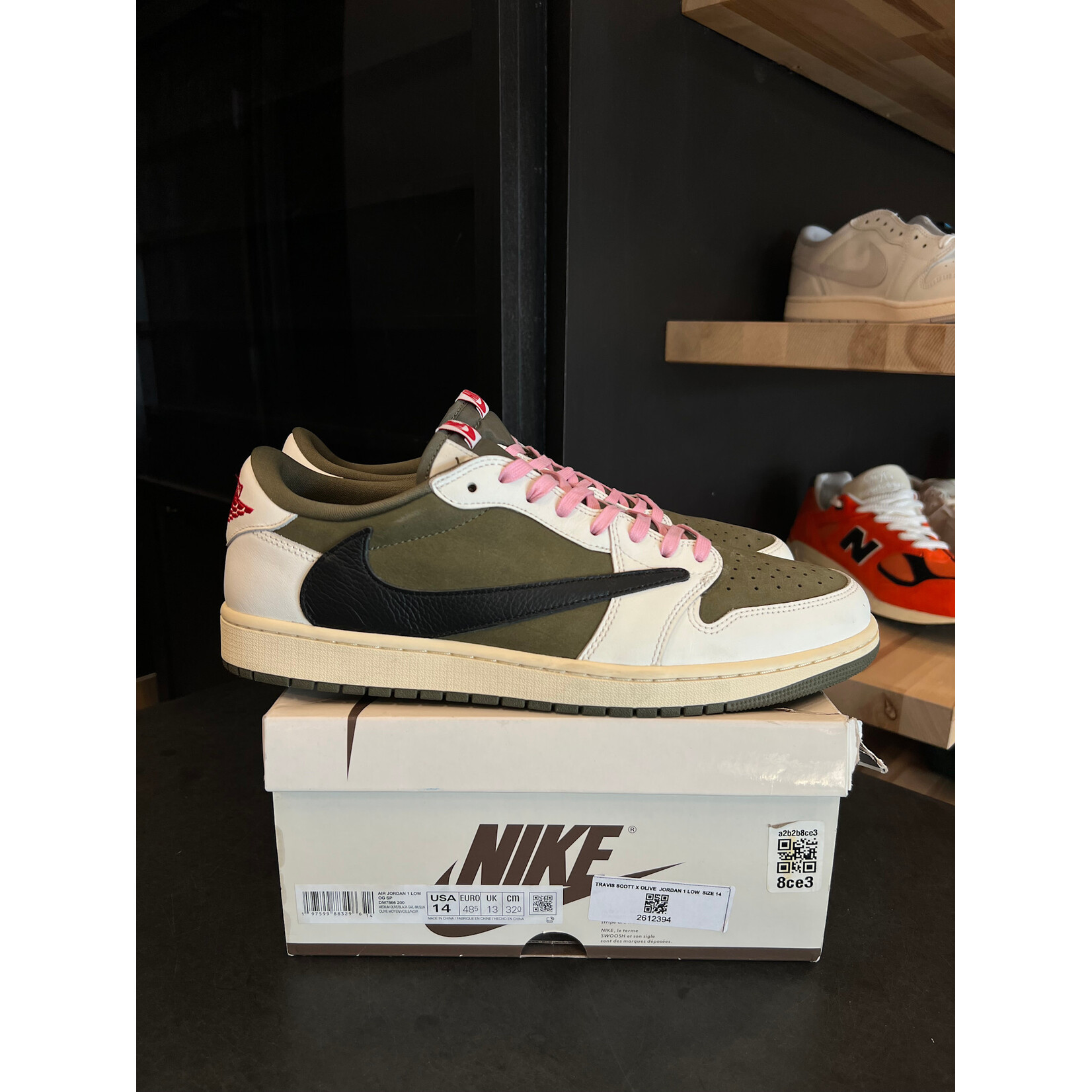 Jordan Jordan 1 Retro Low OG SP Travis Scott Medium Olive Size 14, PREOWNED