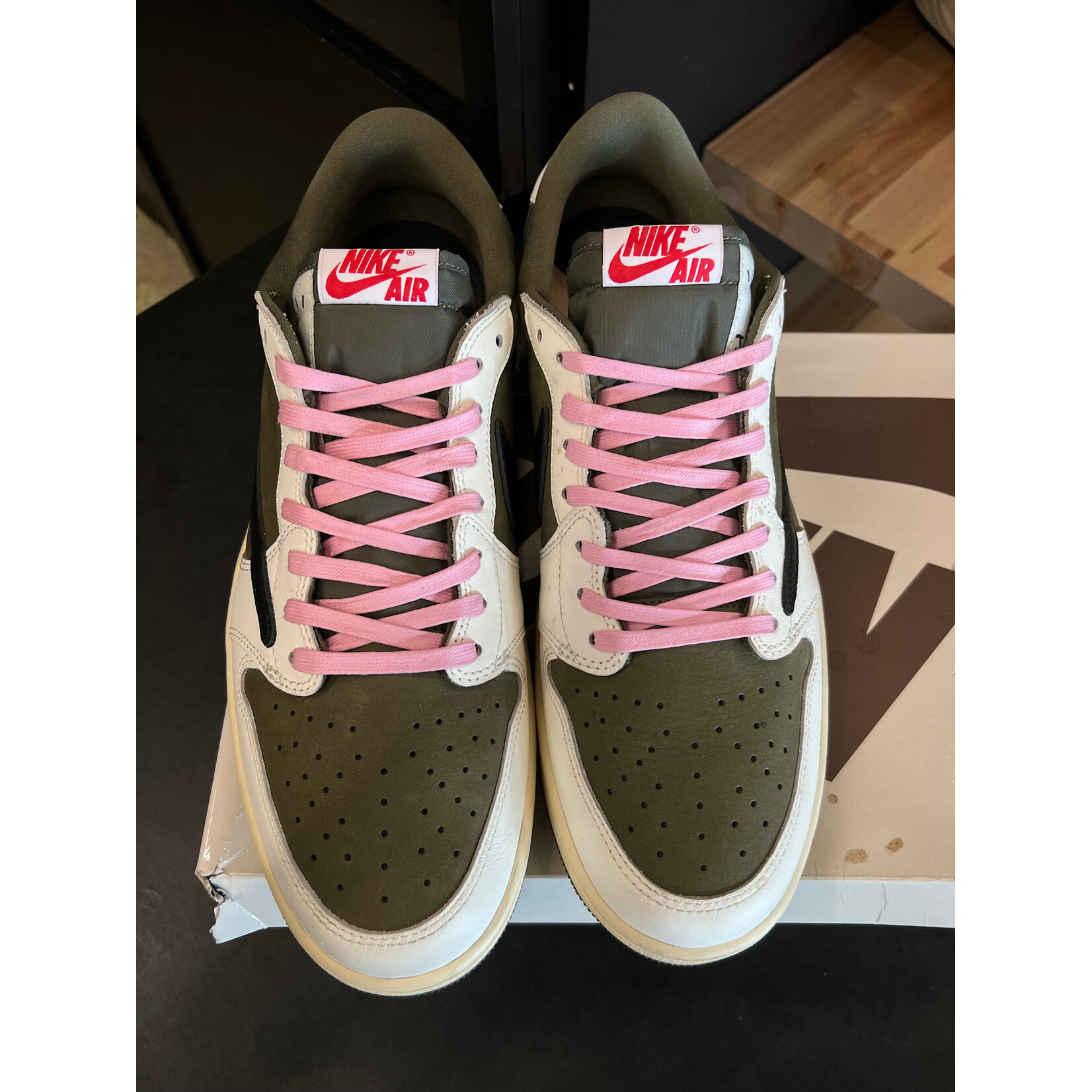 Jordan Jordan 1 Retro Low OG SP Travis Scott Medium Olive Size 14, PREOWNED