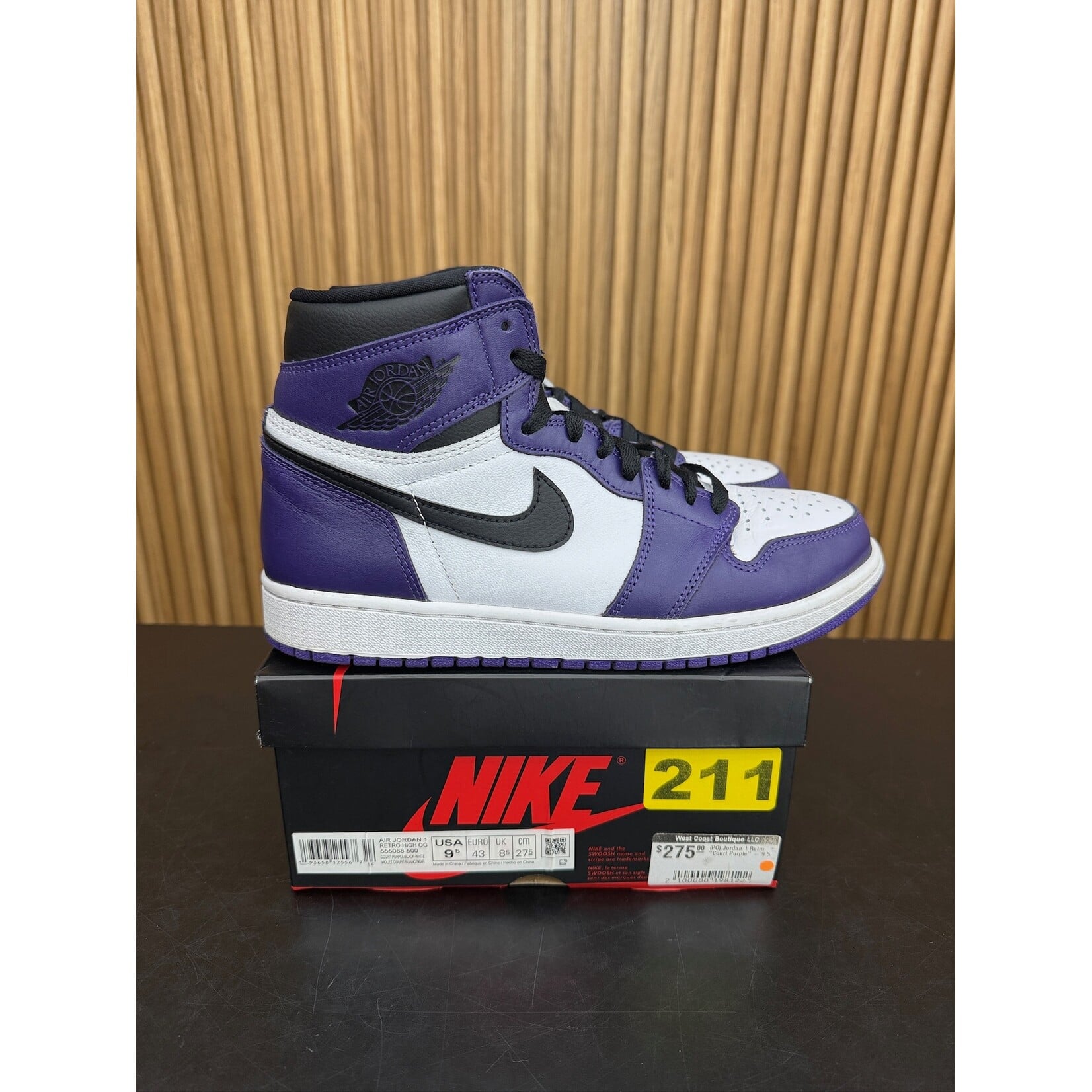 Jordan Jordan 1 Retro High Court Purple White Size 9.5, PREOWNED*