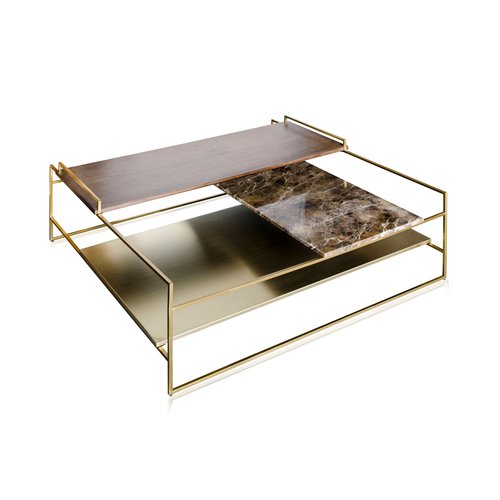Architect Coffee Table Brushed Gold L