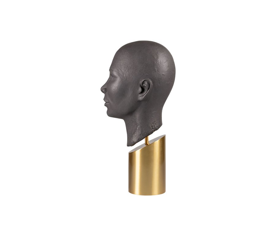 Conca Statue Brown & Brushed Brass Base