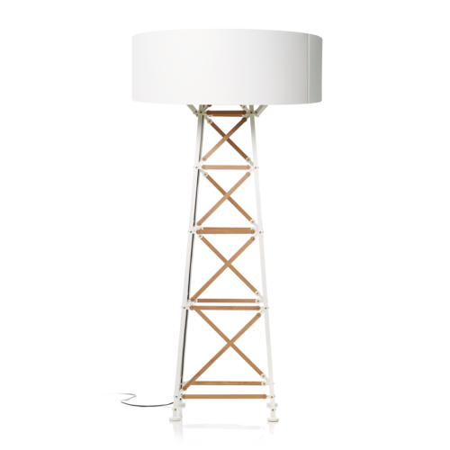 Construction Lamp White Wood Large
