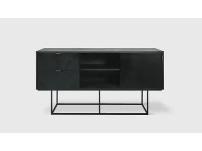 Myles Media Stand Black Oak