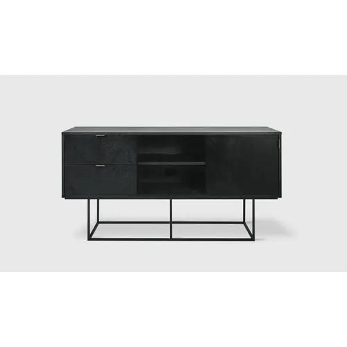 Myles Media Stand Black Oak