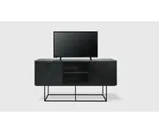 Myles Media Stand Black Oak