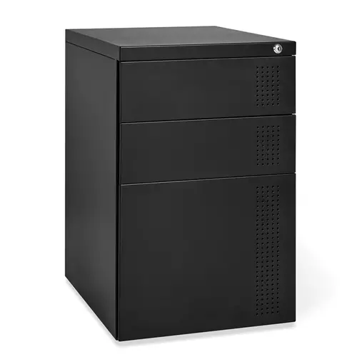Perf File Cabinet Black
