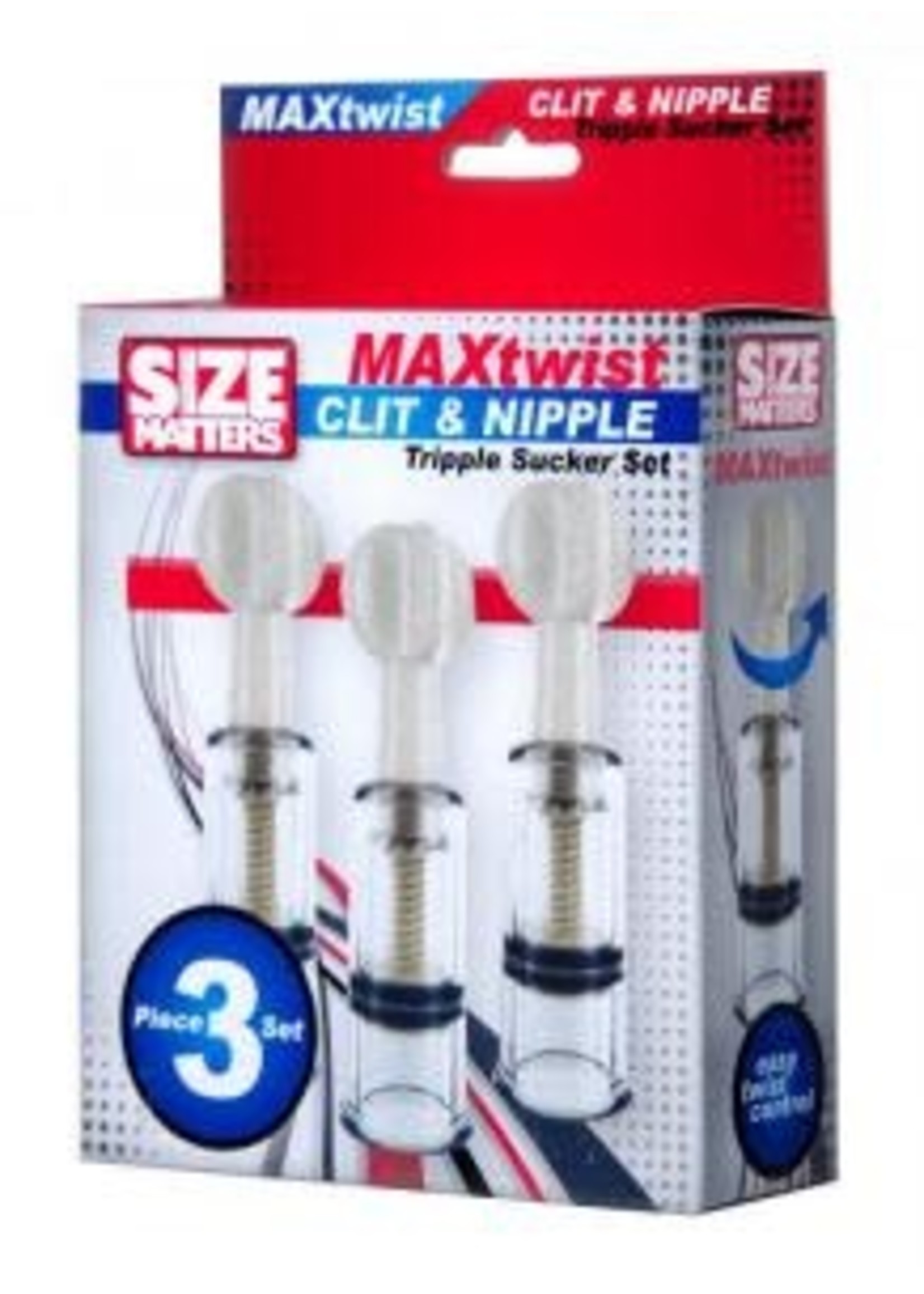 XR Brands Size Matters Twisted Triplets Nipple and Clit Suckers