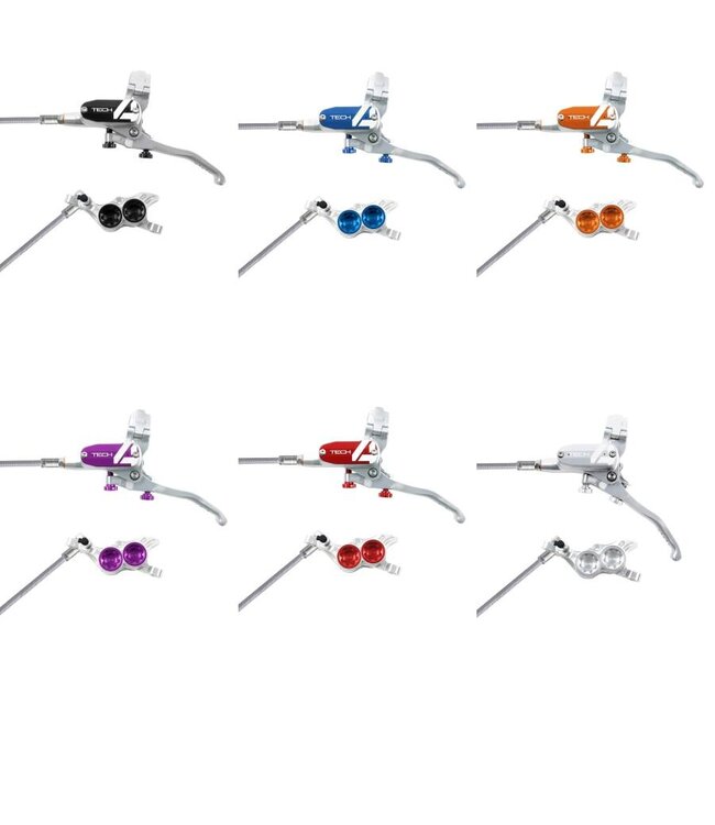 Hope TECH 4 E4 BRAIDED NO ROTOR SILVER/BLUE