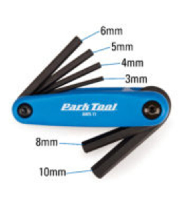 Park Tool Park Tool AWS-11Clés hexagonales repliables, 3mm, 4mm, 5mm, 6mm, 8 et 10mm