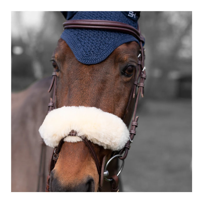 Evolution Horse Sheepskin Noseband Cover Natural