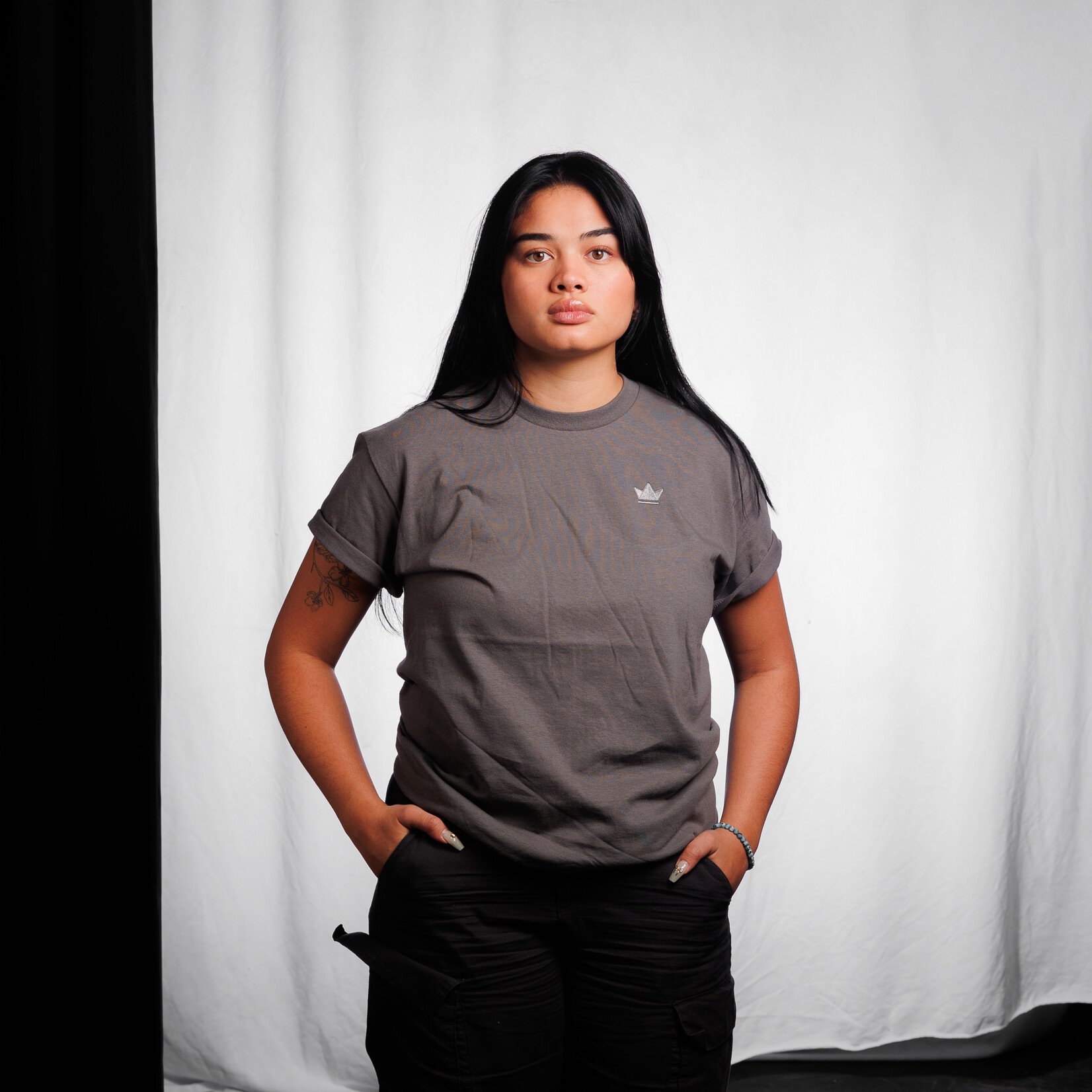 Greyscale Embroidered Crown T-Shirt